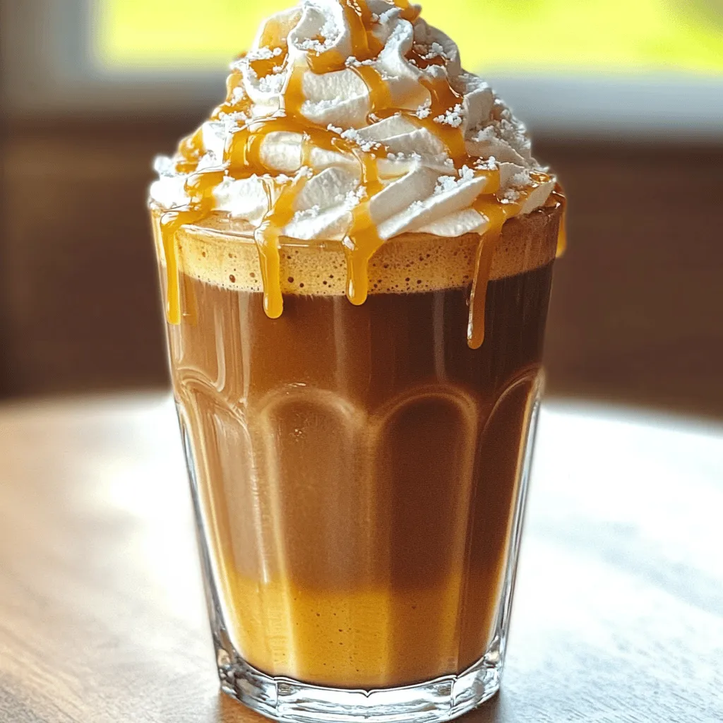 - 1 cup brewed coffee - 1 cup milk (dairy or non-dairy) - 1/4 cup caramel sauce (plus extra for drizzling) - 1 tablespoon unsweetened cocoa powder - 2 tablespoons granulated sugar - 1/2 teaspoon fine sea salt (plus extra for topping) - 2 cups ice cubes - Whipped cream for topping When making a salted caramel mocha frappe, the ingredients are key. The brewed coffee gives a rich base. You can use any coffee you like, but I prefer a bold roast. The milk adds creaminess. You can choose dairy or any non-dairy milk, like almond or oat milk. The caramel sauce is a star in this drink. It adds sweetness and a deep flavor. I love using a high-quality sauce for the best taste. The cocoa powder brings a touch of chocolate. It balances the sweetness of the caramel. Granulated sugar is important for that extra sweetness. You can adjust it based on your taste. The fine sea salt gives that lovely salted touch. It enhances the caramel flavor and adds a nice contrast. Ice cubes make the drink cold and refreshing. They help create that perfect frosty texture. Finally, whipped cream on top makes the frappe feel special. It adds a layer of creaminess and visual appeal. For the Full Recipe, gather these ingredients and get ready to blend! Start by cooling your brewed coffee. Let it sit at room temperature. This helps blend it well with ice later. Next, measure out your ingredients using standard measuring cups. You will need one cup of cooled coffee, one cup of milk, a quarter cup of caramel sauce, and one tablespoon of cocoa powder. Grab two tablespoons of sugar and half a teaspoon of fine sea salt. Don’t forget two cups of ice cubes and some whipped cream for later. Now it’s time to blend. In a high-speed blender, add all your measured ingredients: coffee, milk, caramel, cocoa powder, sugar, sea salt, and ice. Blend on high for about 30 seconds. This creates a smooth, frosty texture. If you like it sweeter, taste the mixture. You can add more sugar and blend briefly to mix it in. If you want a stronger caramel flavor, add more caramel sauce and blend again. For a special touch, drizzle some caramel sauce inside two serving glasses. Swirl it around to make it look nice. Carefully pour the mocha frappe into the glasses, filling them up. Top each drink with whipped cream. Sprinkle a pinch of sea salt on top for that perfect balance. Finish with an extra drizzle of caramel over the whipped cream. Enjoy your delightful salted caramel mocha frappe! For the full recipe, check the earlier section. You can easily change the sweetness of your Salted Caramel Mocha Frappe. If you want it sweeter, add more sugar. Start with the 2 tablespoons in the recipe. Blend and taste it. If you desire more caramel flavor, add an extra splash of caramel sauce. This will give you that rich, sweet taste you crave. Play around until it’s just right for your taste buds. Make your frappe stand out by using unique serving styles. Drizzle caramel sauce inside the glasses before pouring in your mocha frappe. This adds a fun swirl and looks great! For a pop of color, sprinkle some cocoa powder on top of the whipped cream. It not only looks good but also adds a hint of chocolate flavor. Use a high-speed blender for the best results. It helps blend everything smoothly and gives you that frosty texture. A good blender will break down the ice quickly. For serving, choose tall glasses. They show off the layers of your frappe and make it look fancy. You can also use clear glasses to highlight the beautiful caramel drizzle inside. Enjoy your delicious treat! {{image_4}} You can make your salted caramel mocha frappe even better with a few fun twists. Adding vanilla or almond extract gives it a nice lift. Just a teaspoon will do. It adds warmth and depth to the drink. You can also swap out the cocoa for other flavors. Try using white chocolate or dark chocolate for a new taste. Each option brings its own charm. If you're looking for vegan options, there are great choices for milk and whipped cream. Use almond milk, oat milk, or coconut milk instead. These alternatives mix well and still taste amazing. For whipped cream, try coconut cream. It adds a lovely flavor and makes the drink creamy. If you want a healthier version, consider sugar substitutes. Stevia or agave syrup can work well. Adjust the amount to match your taste. These changes help you enjoy your frappe while sticking to your diet. For the full recipe, see above. To keep your Salted Caramel Mocha Frappe fresh, store it in the fridge. Use an airtight container. This helps maintain the flavors and texture. The frappe stays fresh for about 1 to 2 days. After that, it may lose its frosty charm and taste. If you want to save some for later, freezing is easy! Pour the frappe into ice cube trays. Freeze it for several hours until solid. When you're ready to enjoy it, take out the cubes. Blend them with a splash of milk until smooth. This way, you get a refreshing treat without wasting any deliciousness! Can I use decaffeinated coffee? Yes, you can use decaffeinated coffee. It will still give you that rich coffee flavor without the caffeine kick. Just brew it as you normally would and let it cool. Can I use flavored syrups with this recipe? Absolutely! Flavored syrups can add a fun twist. Try vanilla or hazelnut for a unique taste. Just remember to adjust the sugar if you add syrup, as some can be quite sweet. Where can I buy caramel sauce? You can find caramel sauce in most grocery stores. Look in the baking aisle or near the ice cream toppings. You can also make your own at home for a fresh taste. What are the best brands for coffee or milk alternatives? For coffee, brands like Starbucks or Peet's offer great options. If you prefer milk alternatives, try almond or oat milk from brands like Califia Farms or Oatly. They add creaminess and flavor to your frappe. This blog post covered a tasty caramel frappe recipe and its many aspects. We explored the key ingredients, detailed steps to make it, and tips for customizations. I also shared ways to store leftovers and suggested fun variations. Now you have all the tools to make a delicious caramel frappe. Enjoy experimenting with flavors and sharing it with friends! This drink can be a delightful treat for any occasion.