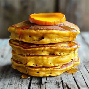 To make pumpkin spice pancakes, you need these key ingredients: - 1 cup all-purpose flour - 1 tablespoon baking powder - 1 teaspoon pumpkin pie spice - 1/2 teaspoon salt - 1 cup milk (any type) - 1/2 cup canned pumpkin puree - 1 large egg - 2 tablespoons pure maple syrup - 1 teaspoon vanilla extract - 2 tablespoons unsalted butter, melted (plus more for frying) Each ingredient plays a vital role. The all-purpose flour forms the pancake base. Baking powder adds fluffiness. Pumpkin pie spice gives that warm, fall flavor. Salt enhances all the tastes. You can use any milk you prefer, like whole, almond, or oat milk. Canned pumpkin puree brings moisture and a rich taste. The egg binds the mix together and adds protein. Pure maple syrup not only sweetens but also adds a depth of flavor. Vanilla extract elevates the taste further, while unsalted butter ensures a rich texture. For the full recipe, follow the instructions outlined above to create these delightful pancakes. First, gather your dry ingredients. In a large bowl, mix the all-purpose flour, baking powder, pumpkin pie spice, and salt. Use a whisk to blend these dry components well. This helps to avoid any clumps. Mixing evenly is key for even cooking. Next, it's time for the wet ingredients. In a separate bowl, combine the milk, canned pumpkin puree, egg, maple syrup, vanilla extract, and melted butter. Whisk these together until you achieve a smooth consistency. This step ensures a creamy batter full of flavor. Carefully pour the wet mixture into the dry ingredients. Use a spatula or wooden spoon to mix them. It's important to avoid overmixing. A few lumps in the batter are okay. This keeps your pancakes fluffy and light. Now, let’s cook the pancakes! Preheat a non-stick skillet or griddle over medium heat. Once hot, add a small amount of butter to coat the surface. This helps the pancakes cook evenly. Pour about 1/4 cup of batter for each pancake. Leave space between them, as they will spread. Cook the pancakes for 2-3 minutes. Look for bubbles on the surface and firm edges. Flip each pancake gently and cook for another 2-3 minutes until they turn golden brown. As you finish cooking, transfer the pancakes to a warm oven set at 200°F (93°C). This keeps them warm and fluffy until you are ready to serve. For serving, stack them high on a warm plate. Drizzle with maple syrup and sprinkle with extra pumpkin pie spice for that perfect fall flavor. You can find the full recipe to make these delicious treats. To make pumpkin spice pancakes fluffy, use fresh baking powder. Fresh ingredients make a big difference. Measure your flour correctly by spooning it into the cup, then leveling it off. This helps avoid dense pancakes. Resting the batter is key. Let it sit for about 10 minutes. This allows the flour to absorb the wet ingredients. Your pancakes will be lighter and fluffier. To keep your pancakes warm while you cook, use an oven. Preheat your oven to 200°F (93°C). As each pancake cooks, place it on a tray in the oven. This will keep them warm without drying them out. For a stunning presentation, stack the pancakes high on a warm plate. Add a drizzle of maple syrup on top. Sprinkle extra pumpkin pie spice for a pop of color. You can also garnish with fresh banana slices or a dollop of whipped cream. These additions make your dish more inviting and fun to eat. {{image_4}} You can make your pumpkin spice pancakes even better with a few tasty tweaks. - Adding chocolate chips: Mix in a handful of chocolate chips for a sweet twist. The rich chocolate pairs well with the pumpkin spice. You can use dark, milk, or even white chocolate. - Incorporating nuts: Chopped nuts add crunch and flavor. Walnuts or pecans work great. They also boost the nutrition in your pancakes. Need to cater to special diets? I have you covered! - Gluten-free options: Replace all-purpose flour with a gluten-free flour blend. You can also use almond flour or oat flour. Just ensure the flour you choose works well for pancakes. - Vegan substitutions: For a vegan version, swap milk for a plant-based milk. Use flaxseed meal or applesauce instead of the egg. It keeps the pancakes moist and delicious. What you put on top can change the whole meal! Try these ideas for great toppings: - Pairings with toppings: Serve your pancakes with maple syrup, whipped cream, or a sprinkle of cinnamon. Fresh fruit like berries or banana slices also adds color and flavor. You can even drizzle some honey or nut butter for extra richness. For the full recipe, check out the delicious details I provided earlier! Store leftover pancakes in an airtight container. Make sure they cool first. Place a piece of parchment paper between layers to keep them from sticking. They will stay fresh for about three days in the fridge. To freeze pancakes, stack them with parchment paper between each one. Place the stack in a freezer-safe bag or container. Remove as much air as possible. You can store them this way for up to two months. For thawing, take out the number you need. Let them sit in the fridge overnight, or use the microwave for a quick thaw. To reheat, warm them in a skillet over low heat or microwave for about 30 seconds. The maximum storage duration in the fridge is three days. For the best taste, eat pancakes fresh. If freezing, consume them within two months for optimal flavor. Always check for any signs of freezer burn before using. Yes, you can! If you want to skip the eggs, use these alternatives: - 1/4 cup unsweetened applesauce - 1/4 cup mashed banana - 1/4 cup yogurt (dairy or non-dairy) These options add moisture and help bind the mix. Each works well in pumpkin spice pancakes. Look for these signs: - Bubbles form on the surface. - Edges appear set and firm. - A golden color on both sides. When you see these signs, your pancakes are ready to flip! Yes, you can make the batter ahead of time. Here’s how: - Mix the dry and wet ingredients separately. - Store them in the fridge for up to 24 hours. - Combine them just before cooking. This saves time on busy mornings and keeps your pancakes fresh! Here are some tasty topping ideas: - Maple syrup for that sweet touch. - Whipped cream for a fluffy bite. - Chopped nuts for crunch. - Sliced bananas or apples for added fruit. These toppings enhance the flavor and make your pancakes even more enjoyable. For the full recipe, check out the detailed instructions above! In this blog post, we explored how to make delicious pumpkin spice pancakes. We covered the ingredients needed, from flour to maple syrup, and gave you step-by-step instructions for preparation and cooking. You learned tips for fluffy pancakes and creative variations for different diets. We also discussed storage and answered common questions about making pancakes. Remember, you can enjoy these pancakes any time, not just in fall. Experiment with flavors and toppings to make them your own!