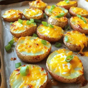 To make Cheesy Ranch Potatoes, you will need a few simple items. Gather these ingredients before you start cooking: - 2 pounds baby potatoes, halved - 1 cup shredded sharp cheddar cheese - ½ cup creamy sour cream - 1 packet ranch dressing mix (about 1 ounce) - 3 tablespoons extra virgin olive oil - 1 teaspoon garlic powder - 1 teaspoon onion powder - Salt and freshly ground black pepper to taste - 2 green onions, finely sliced (for garnish) Each ingredient plays a key role in creating that cheesy, ranch-flavored goodness. The baby potatoes serve as the base, providing a tender texture. Sharp cheddar cheese adds a rich, creamy taste. Sour cream brings a tangy flavor, while the ranch dressing mix ties everything together with its herby notes. The garlic and onion powders enhance the overall taste, making every bite delicious. Don't forget the green onions; they add a fresh crunch on top! For the complete recipe, check out the [Full Recipe]. - Preheat the oven to 400°F (200°C). This makes sure your potatoes cook evenly. - In a large bowl, mix the olive oil, ranch dressing mix, garlic powder, onion powder, salt, and pepper. Stir until well combined. - Add the halved baby potatoes to the bowl. Toss them until every piece is coated in the ranch mixture. This step adds great flavor. - Line a baking sheet with parchment paper. This helps with easy cleanup. - Spread the coated potatoes on the lined baking sheet in a single layer. This helps them roast evenly. - Roast the potatoes for 25-30 minutes. They should turn golden brown and be tender when pierced. - Take the baking sheet out of the oven and sprinkle cheddar cheese over the hot potatoes. - Return the baking sheet to the oven for 5-7 minutes. Wait until the cheese melts and bubbles. - Drizzle sour cream over the cheesy potatoes and top with sliced green onions. This adds a fresh touch. Check out the Full Recipe for more details! To make Cheesy Ranch Potatoes, start by preheating your oven to 400°F (200°C). This helps the potatoes roast evenly. Spread the potatoes out on a lined baking sheet. This ensures they cook well and get crispy. Check for doneness by piercing them with a fork. They should be tender and golden brown. To boost flavor, try adding herbs like parsley or dill. You can also mix in spices like paprika or cayenne for a kick. If you want a different cheese, use mozzarella or pepper jack. Each type brings a unique taste and texture to the dish. For serving, use a colorful bowl to show off the cheesy ranch potatoes. Add a sprinkle of extra cheddar on top for flair. You can also place whole green onion tops around the edge for a fresh look. These simple steps make your dish appealing and ready for guests. For the full recipe, follow the steps provided in the earlier sections. Enjoy your cooking! {{image_4}} You can make Cheesy Ranch Potatoes even more fun with simple swaps. - Using different types of cheese: Try mozzarella for a milder taste or pepper jack for a kick. You can even mix cheeses for a rich flavor. - Substituting Greek yogurt for sour cream: Greek yogurt gives you a nice tang and adds protein. It’s a healthier option that keeps your potatoes creamy. Change the flavor to keep things exciting. - Spicy ranch version: Add a teaspoon of cayenne pepper to the ranch mix. This will give your potatoes a nice heat. - Herb-infused options: Mix in dried herbs like thyme or rosemary. This adds a fresh taste that pairs well with the cheese. Making Cheesy Ranch Potatoes work for everyone is easy! - Vegan adaptations: Swap the cheese for a vegan cheese and use coconut yogurt. This keeps all the creamy goodness without dairy. - Gluten-free adjustments: Use a gluten-free ranch mix. Most ranch mixes are gluten-free, but always check the labels. Feel free to explore these variations to make this dish your own! For the full recipe, check out Cheesy Ranch Potatoes Delight. To keep your cheesy ranch potatoes fresh, store them in the fridge. Place them in an airtight container. They will last about 3 to 5 days. Make sure they cool completely before sealing. For longer storage, you can freeze them. Put the cooled potatoes in a freezer-safe bag. They can last up to 2 months in the freezer. To reheat your potatoes, the best method is using an oven. Preheat the oven to 350°F (175°C). Spread the potatoes on a baking sheet. Heat them for about 15 to 20 minutes. This will help keep the texture crispy. You can also use a microwave. Place the potatoes in a microwave-safe dish. Heat them in short bursts of 1 minute. Stir in between to ensure even heating. To keep flavor and texture, avoid reheating them too long. If they dry out, add a little bit of sour cream or cheese on top. These tips will help you enjoy the cheesy ranch potatoes just as much as the first time. You can tell the potatoes are done by checking a few signs. First, they should be golden brown and crispy on the outside. Second, when you poke them with a fork, they should feel soft inside. If the fork slides in easily, your potatoes are ready to enjoy! Yes, you can prepare Cheesy Ranch Potatoes ahead of time! Start by following the recipe steps, but stop before roasting. Cover the potatoes and store them in the fridge for up to 24 hours. When you’re ready to bake, simply add extra time in the oven if they are cold. This way, you can enjoy them fresh without much fuss. These cheesy potatoes pair well with many dishes. Serve them alongside grilled chicken or steak for a filling meal. They also go great with a fresh salad or steamed veggies. For a fun twist, try them with barbecue or as a side for tacos. The options are endless, making it easy to create a delicious meal. For the complete cooking steps, check out the Cheesy Ranch Potatoes Delight 🥔. In this blog post, we covered how to make Cheesy Ranch Potatoes. We started with the ingredients, then walked through easy steps to prepare and roast them. I shared helpful tips, variations, and storage info to keep your dish fresh. These potatoes are a tasty side for any meal. You can customize them to fit your taste. Enjoy making this dish, and let it add flavor to your table!