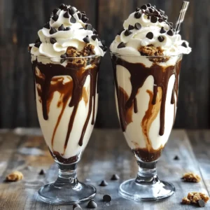 - 2 cups creamy vanilla ice cream - 1 cup milk (whole or almond) - 3 to 4 chocolate chip cookies - 2 tablespoons chocolate syrup - Whipped cream for topping - Garnishes: chocolate chips and cookie crumbles When I create a chocolate chip cookie shake, I focus on using fresh, quality ingredients. The creamy vanilla ice cream brings a rich base, while the milk helps it blend smoothly. I like to use whole milk, but almond milk works great for a dairy-free option. The chocolate chip cookies are the stars of this shake, adding texture and flavor. You can use store-bought or homemade cookies. The chocolate syrup is essential for that sweet, chocolatey kick. I always recommend topping your shake with whipped cream; it adds a lovely finish. For garnishes, I use extra chocolate chips and cookie crumbles. They not only taste amazing but also make the shake look appealing. - Dairy-free alternatives - Vegan options - Flavor variations (e.g., mint, caramel) If you want to switch things up, try these variations. For dairy-free options, choose almond or oat milk and non-dairy ice cream. If you're vegan, you can find plant-based ice creams and syrups. You can also add different flavors to your shake. For a minty twist, add mint extract or chocolate mint cookies. For a caramel touch, drizzle caramel sauce into the shake before blending. These small changes can create a unique treat every time! For the full recipe, check the complete guide. First, take 2 cups of creamy vanilla ice cream and 1 cup of milk. Place them into your blender. Blend these two together until smooth. You want a creamy mix with no lumps. This step is important. It sets the base for your shake, giving it a rich texture. Now, add 3 to 4 crumbled chocolate chip cookies into the blend. Also, pour in 2 tablespoons of chocolate syrup. Pulse the blender gently. This keeps some cookie chunks for texture. You want to taste bits of cookie in every sip. Next, taste your shake to check the sweetness. If it needs more sweetness, add a bit more chocolate syrup. Blend briefly to mix it in, but keep the shake thick. Pour your shake into chilled glasses for a great look. Top each shake with fluffy whipped cream. Let it spill over for fun. Finally, sprinkle extra chocolate chips and cookie crumbles on top. This adds flavor and makes it look amazing. For the full recipe, refer back to the ingredients and steps above. To get your shake just right, think about the milk. If you want a thicker shake, use less milk. Start with 1 cup, then add more if needed. Blend on medium speed. This helps mix the ice cream and milk evenly. Check for lumps. You want a smooth and creamy texture. If you want some crunch, add the cookies last. Make your shake look as good as it tastes! Use tall, chilled glasses. This keeps your shake cold longer. Top with whipped cream and let it spill over the sides. It looks fancy! For extra fun, sprinkle chocolate chips or cookie crumbles on top. You can also drizzle chocolate syrup inside the glass. Add a colorful straw for a playful touch! Watch out for over-blending! If you blend too long, the cookies turn to dust. You want some chunks for texture. Also, be careful with the type of cookies. Use fresh, soft chocolate chip cookies for the best flavor. Hard cookies might make your shake gritty. Stick to the classic for a rich taste. {{image_4}} You can change the flavor of your shake in many fun ways. Try adding different syrups like caramel or mint. Each syrup gives a new twist. You can also switch up the ice cream flavor. How about cookies and cream or chocolate fudge? These small changes can make your shake unique. Want to add some nutty goodness? Stir in a spoonful of your favorite nut butter. Almond or peanut butter blends well with the sweet flavors. It adds a nice crunch and richness. If you want to make your shake vegan, use almond or coconut milk. Instead of regular cookies, choose vegan cookies. This way, everyone can enjoy it. For lactose-free options, stick to almond milk and lactose-free ice cream. You can still enjoy all the creamy goodness without the dairy. If gluten is a concern, go for gluten-free cookies. Many brands now make tasty gluten-free treats. You won’t miss out on flavor at all! Shake it up for the holidays! You can make holiday-themed shakes by adding spices like cinnamon or nutmeg. This gives a cozy vibe perfect for winter. In fall, try mixing in pumpkin spice with your shake. It adds a warm flavor that everyone loves. You can even top it with whipped cream and a sprinkle of cinnamon for a seasonal treat. To store leftover shake, pour it into a sealed container. Keep it cold in the fridge. It tastes best within one day. If you want to enjoy it later, re-blend it to restore the creamy texture. Add a splash of milk if it gets too thick. For cookies, keep them in an airtight jar. This keeps them fresh and soft. If you have extra ice cream, store it in a freezer-safe container. Make sure to seal it well to prevent freezer burn. The shake lasts about 24 hours in the fridge before it loses flavor. If it smells off or has a strange color, it’s time to toss it. Always check for any signs of spoilage before enjoying! For the full recipe, check out the detailed instructions above. If you want a dairy-free shake, use almond milk or oat milk. These options work well. You can also try coconut milk for a richer taste. All these choices keep the shake creamy and delicious. Yes, you can freeze it! Pour the shake into a freezer-safe container. Leave some space at the top for expansion. When ready to serve, let it thaw in the fridge for a few hours. Stir it well before enjoying. To cut calories, use light ice cream or yogurt. You can swap regular milk for unsweetened almond milk. Choose fewer cookies or use small bits. For less sugar, add less chocolate syrup or use a sugar substitute. This blog post covered how to make a delicious chocolate chip cookie shake. We discussed the main ingredients and optional variations. I shared step-by-step instructions for blending a perfect shake, along with helpful tips and tricks. I also explored unique flavor and dietary variations. In summary, you can easily create your own shake at home. Don’t be afraid to experiment with flavors and ingredients. Enjoy the process and have fun with each sip!