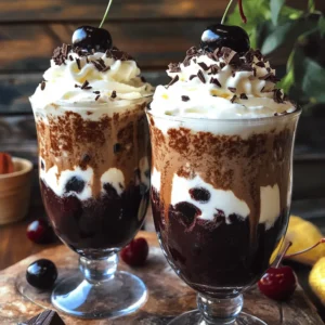 To make a Black Forest Shake, you need simple and fresh ingredients. Here’s what you will need: - 2 cups creamy vanilla ice cream - 1 cup whole milk (more as needed) - 1 cup fresh or frozen pitted black cherries - 2 tablespoons unsweetened cocoa powder - 1 tablespoon honey or pure maple syrup - Whipped cream for topping - Dark chocolate shavings or chips for garnish - Fresh cherries for garnish These ingredients create a rich and creamy shake that is perfect for any occasion. The vanilla ice cream gives a smooth base, while the black cherries add a burst of flavor. The cocoa powder brings in a lovely chocolate taste, making this shake a true delight. You can adjust the sweetness with honey or maple syrup to fit your taste. Using fresh cherries enhances the flavor. If they are not in season, frozen ones work just as well. I love to top my shake with whipped cream and chocolate shavings for a special touch. The fresh cherry on top adds a nice pop of color. For the full recipe, check out the Black Forest Delight Shake . It’s easy to follow and ensures you get a perfect shake every time! To make a Black Forest Shake, follow these easy steps. First, gather your ingredients. - 2 cups creamy vanilla ice cream - 1 cup whole milk (more as needed) - 1 cup fresh or frozen pitted black cherries - 2 tablespoons unsweetened cocoa powder - 1 tablespoon honey or pure maple syrup - Whipped cream for topping - Dark chocolate shavings or chips for garnish - Fresh cherries for garnish Now, let’s get started! 1. Begin by adding the vanilla ice cream, whole milk, pitted black cherries, cocoa powder, and honey or syrup into a blender. It’s fun to watch everything blend together! 2. Blend the mixture on high speed until it turns smooth and creamy. Make sure all cherry pieces are well blended. If it feels too thick, add a splash more milk and blend again. 3. Taste your shake. If you want it sweeter, add more honey or syrup. Blend briefly to mix and taste again. 4. Once you enjoy the flavor, pour the shake into chilled glasses. This keeps it cool and refreshing. 5. Top each shake with a fluffy layer of whipped cream. Then, sprinkle dark chocolate shavings or chips on top for that special touch. 6. Finally, add a fresh cherry on top of the whipped cream. This adds a lovely look and a tasty bite. For the full recipe, check the link above. Enjoy your delicious Black Forest Shake! - Use high-quality ingredients for the best flavor. Fresh cherries and rich cocoa matter. - Chill your glasses beforehand to keep the shake cold. A frosty glass makes a big difference. - Experiment with additional flavors like vanilla or almond extract. These can add depth and warmth. - Blend until fully smooth for an ideal texture. No chunks will make your shake creamy and delightful. By following these tips, you can elevate your Black Forest Shake to new heights. Each step enhances your shake's taste and visual appeal. Enjoy the process of making this treat, and feel free to get creative! For the complete recipe, check the [Full Recipe]. {{image_4}} The Black Forest Shake is not just one flavor; it's a canvas for your taste. You can easily switch things up! - Chocolate Cherry Swirl: Want a fun look? Add more cherry syrup. Swirl it into your shake for a beautiful design and extra cherry flavor. - Nutty Twist: Do you love crunch? Add crushed nuts like almonds or hazelnuts. They give a nice texture and a rich taste that pairs well with the shake. - Dairy-Free Option: If you prefer plant-based options, swap the milk. Use coconut or almond milk and dairy-free ice cream for a creamy treat that everyone can enjoy. These variations make your shake unique every time. Have fun and be creative! For the full recipe, check out the Black Forest Delight Shake. To store leftover Black Forest Shake, pour it into a sealed container. Place it in the fridge for up to two days. If you want to keep it longer, freezing is a good option. For refreezing, use a freezer-safe container. Leave some space for expansion. This shake can stay fresh for about one month in the freezer. When you're ready to eat it, let it sit in the fridge overnight to thaw. To keep the shake’s flavor and texture, avoid mixing it again after thawing. You can add a splash of milk if it seems too thick. This will help bring back that creamy goodness. You can use frozen yogurt or a non-dairy ice cream. Both options keep the shake creamy and fun. If you want a lighter option, try using a banana. Blend it with milk for a smooth texture. Yes, bottled cherry syrup works well. It adds sweet cherry flavor. Just remember to adjust the amount of sweetener in the shake. Start with a little syrup, taste, and add more if needed. To make a vegan Black Forest Shake, use non-dairy ice cream. Almond or coconut ice cream are great choices. Replace whole milk with almond milk or oat milk. Use maple syrup for sweetness. Local diners and ice cream shops often have tasty versions. Use apps like Yelp or Google Maps to find nearby places. Look for reviews mentioning the Black Forest Shake for the best options. If you want a thicker shake, add less milk. Blend until you reach your desired thickness. You can also add more ice cream or frozen cherries for extra creaminess. In this blog, we explored how to make a delicious Black Forest Shake. We covered key ingredients like ice cream, cherries, and cocoa powder. You learned step-by-step instructions for blending and topping your shake. Plus, I shared tips to enhance flavor and texture. Remember to store any leftovers properly to keep them fresh. Creating unique flavor variations lets you personalize your shake. Enjoy experimenting with this tasty treat!