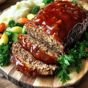 To make a great meatloaf, you need a few key ingredients. Here is what you will need: - 1 ½ lbs ground beef - 1 cup breadcrumbs - 1 small onion, finely chopped - 2 cloves garlic, minced - 2 large eggs - ½ cup milk - 2 tablespoons Worcestershire sauce - ½ cup ketchup (plus extra for topping) These ingredients form the base of a flavorful meatloaf. The ground beef gives it a rich taste, while the breadcrumbs help bind it together. Onions and garlic add depth and aroma. Eggs and milk keep it moist and tender. Spices make your meatloaf shine. Here are the must-have spices: - 1 teaspoon dried oregano - 1 teaspoon dried thyme - ½ teaspoon black pepper - ½ teaspoon salt - 1 tablespoon brown sugar These spices add warmth and character. Oregano and thyme bring a hint of earthiness. Black pepper and salt enhance flavor, while brown sugar gives a sweet touch to the glaze. You can adjust the recipe based on what you have. Here are some ideas: - Use ground turkey instead of beef for a lighter option. - Swap breadcrumbs with crushed crackers for a different texture. - Replace milk with beef broth for added flavor. Feel free to get creative! These substitutions can lead to fun variations and flavors. For a complete recipe, check out the Full Recipe. Start by preheating your oven to 350°F (175°C). This step is key for even cooking. While the oven heats, gather your ingredients. You will need ground beef, breadcrumbs, onion, and garlic. Having everything ready makes the process smooth. In a large mixing bowl, combine the ground beef, breadcrumbs, chopped onion, and minced garlic. Mix gently with your hands or a wooden spoon. Avoid mashing the meat to keep it tender. In a separate bowl, whisk together the eggs, milk, Worcestershire sauce, oregano, thyme, black pepper, and salt. Pour this mixture into the meat. Mix until just combined. Be careful not to overwork it, or your meatloaf may become tough. Now, shape the meat mixture into a loaf. Place it in a lightly greased dish or lined loaf pan. This gives it a nice form. In a small bowl, mix ketchup and brown sugar to create a sweet glaze. Spread this glaze generously over the top of the meatloaf. It adds a lovely flavor. Place the loaf in the oven and bake for about 1 hour until it reaches an internal temperature of 160°F (71°C). After baking, let it rest for 10 minutes. This helps keep it juicy. For the full recipe, check the section above. To make a juicy meatloaf, start with quality meat. I recommend using ground beef with 80% lean meat and 20% fat. This blend adds moisture and flavor. Mix your ingredients gently. Overmixing can make the meatloaf tough. Adding milk helps keep it moist. You can also include grated vegetables like zucchini or carrots for added moisture and flavor without changing the taste. One big mistake is cooking at too high a temperature. Always bake at 350°F (175°C). This helps the meatloaf cook evenly. Avoid skipping the resting time after baking. Letting it rest for 10 minutes keeps the juices inside. Don’t forget to check the internal temperature. It should reach 160°F (71°C) for safe eating. A good mixing bowl is key for combining ingredients. I like to use a large glass bowl to see the mixing process. A loaf pan helps shape the meatloaf, but a baking dish works too. Use a meat thermometer to check the temperature. A sharp knife is great for slicing. Lastly, a set of measuring cups and spoons helps keep your ingredients precise. For the full recipe, check out Mama's Savory Meatloaf. {{image_4}} If you want a lighter option, try turkey meatloaf. Ground turkey makes a great swap for beef. It keeps the meal lean while still being tasty. Use the same ingredients as Mama's Savory Meatloaf. Just replace the beef with 1 ½ lbs of ground turkey. The mix stays juicy if you add a bit more milk. Bake the turkey meatloaf the same way. It should also reach 160°F (71°C) inside. For gluten-free meatloaf, you can use gluten-free breadcrumbs. They work just like regular breadcrumbs. Most stores carry gluten-free options now. You can also use oats instead of breadcrumbs. Just make sure to pulse them in a blender first. The rest of the recipe stays the same. You will still get that juicy flavor. This gluten-free meatloaf will please everyone at the table. If you're going meatless, try a vegetarian meatloaf. You can use lentils or black beans. Mash them up to form a base. Combine with vegetables like finely chopped carrots and bell peppers. Use 1 ½ cups of cooked lentils or beans. Add the same spices and sauces from the meatloaf recipe. Bake it like the other versions. This veggie meatloaf is filling and packed with flavor. It’s a fun twist on a classic dish. For the full recipe, check out Mama's Savory Meatloaf. To store leftover meatloaf, let it cool first. Place it in an airtight container. You can keep it in the fridge for up to four days. If you want to save it longer, freezing is best. When you reheat meatloaf, use the oven for best results. Preheat your oven to 250°F (120°C). Slice the meatloaf and place it in a baking dish. Cover it with foil to keep it moist. Heat for about 25 minutes or until warm. You can also use a microwave. Place slices on a microwave-safe plate. Heat for one minute, check, then heat more if needed. To freeze meatloaf, let it cool completely. Wrap it tightly in plastic wrap. Then, place it in a freezer bag or container. Label it with the date. You can freeze it for up to three months. When ready to eat, thaw it in the fridge overnight. Then reheat as mentioned above. For the best taste, enjoy it within a month. For the full recipe, check out Mama's Savory Meatloaf. The best temperature to cook meatloaf is 350°F (175°C). This heat cooks the meat evenly and helps it stay moist. At this temperature, your meatloaf will take about an hour to reach the safe internal temperature of 160°F (71°C). Using a meat thermometer is a smart way to check for doneness. Meatloaf should rest for about 10 minutes before you slice it. This time allows the juices to settle back into the meat. If you cut it too soon, the juices will run out, and your meatloaf may become dry. Letting it rest ensures each slice is juicy and full of flavor. Yes, you can make meatloaf in advance. You can prepare it a day ahead and store it in the fridge. Just shape the meatloaf, cover it well, and pop it in your fridge. When you’re ready to eat, bake it straight from the fridge. This method saves time and helps the flavors meld beautifully. For the full recipe, check out Mama's Savory Meatloaf. You learned how to make a great meatloaf today. We covered the key ingredients and spices. I shared step-by-step instructions to guide you. You now know tips for a juicy meatloaf and common mistakes to avoid. I even offered tasty variations and smart storage tips. Remember, practice makes perfect. Keep trying different flavors and techniques. Soon, you’ll have a meatloaf that everyone loves! Enjoy your cooking journey.