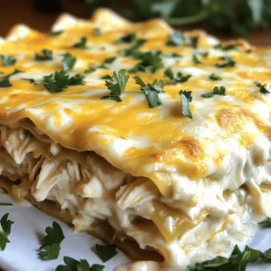 To make Cheesy Chicken Alfredo Lasagna, gather these items: - 12 lasagna noodles - 2 cups cooked chicken, shredded - 3 cups Alfredo sauce (store-bought or homemade) - 2 cups ricotta cheese - 2 cups shredded mozzarella cheese - 1 cup grated Parmesan cheese - 1 tablespoon olive oil - 1 teaspoon garlic powder - 1 teaspoon Italian seasoning - Salt and black pepper to taste - Fresh parsley, finely chopped, for garnish You can adjust some ingredients if needed. Here are a few swaps: - Lasagna Noodles: Use no-boil noodles for quicker prep. - Chicken: Swap chicken for cooked turkey or even shredded veggies for a meatless option. - Cheeses: Substitute ricotta with cottage cheese or cream cheese for a different taste. - Alfredo Sauce: Make your own using butter, cream, and cheese, or use a vegan option. Using fresh ingredients makes a huge difference. Fresh chicken tastes better and adds more flavor. Fresh herbs, like parsley, brighten the dish. Quality cheeses melt better and create that perfect gooey texture. Plus, fresh ingredients are often healthier and can make your cooking experience more enjoyable. Always choose the best you can find for the best results. If you want the full recipe, don't forget to check it out! First, you need to preheat your oven to 375°F (190°C). This step is key for even cooking. While the oven warms up, fill a large pot with water and add a pinch of salt. Bring the water to a boil. Once it’s bubbling, add the lasagna noodles. Cook them until they are al dente, usually about 8-10 minutes. After cooking, drain the noodles and lay them flat on a kitchen towel. This prevents them from sticking together. Next, grab a medium-sized mixing bowl. Here, you will combine your shredded chicken with 1 cup of Alfredo sauce, garlic powder, Italian seasoning, and a pinch of salt and pepper. Mix everything well until the chicken is fully coated. Allow this mixture to sit for a few minutes. This resting time lets the flavors blend beautifully. Now, it’s time to build your lasagna! Start by spreading a thin layer of Alfredo sauce at the bottom of a greased 9x13 inch baking dish. Lay down 3 lasagna noodles side by side on the sauce. Take half of the ricotta cheese and dollop it on the noodles. Use a spatula to spread it evenly. Add half of the chicken mixture on top, covering the noodles fully. Sprinkle 1 cup of shredded mozzarella and 1/3 cup of Parmesan cheese over the chicken. Repeat these layers. Add 3 more noodles, the remaining ricotta, the rest of the chicken mixture, and another cup of mozzarella. For the final layer, place the last 3 noodles on top. Cover these noodles generously with the remaining Alfredo sauce. Top with the rest of the mozzarella and Parmesan cheese to create a cheesy crust. Cover the baking dish with aluminum foil. This keeps the moisture in. Bake for 25 minutes. After that, remove the foil. Bake for an extra 15-20 minutes until the cheese is golden and bubbly. Let the lasagna cool for 10 minutes before slicing. This helps the layers hold together. Garnish with fresh parsley for a pop of color. Enjoy your Cheesy Chicken Alfredo Lasagna! For the full details, check out the Full Recipe. To keep your lasagna from being soggy, cook your noodles al dente. This means they should still be firm. After cooking, lay them flat on a towel. This helps them dry out a bit. Also, use less sauce in your layers. Too much sauce can make the lasagna wet. Layering is key for a great lasagna. Start with sauce on the bottom. This helps the noodles not stick. Then, place three noodles side by side. Spread ricotta evenly, then add the chicken mix. Don't rush; make sure each layer is nice and even. Repeat layers until you run out of noodles. For a great cheese crust, add more cheese on top. Use a mix of mozzarella and Parmesan. This gives a nice flavor and texture. Cover the dish with foil for the first part of baking. Remove it for the last 15-20 minutes. This helps the cheese get golden and bubbly. These tips will help you make a delicious Cheesy Chicken Alfredo Lasagna. For the full recipe, check out the details above! {{image_4}} You can make a tasty vegetarian version of this dish. Just swap out the chicken for your favorite veggies. Think mushrooms, zucchini, or bell peppers. Each of these adds great flavor. You still use the same layers of sauce and cheese. This keeps the creamy and cheesy goodness intact. Adding spinach is a great idea for this lasagna. It packs in nutrients and brings a nice color. Just chop fresh spinach and mix it with the ricotta. You can also try other vegetables like broccoli or kale. Just remember to sauté them first to reduce moisture. This helps keep your lasagna from getting soggy. Don’t feel limited to just mozzarella and Parmesan. You can mix it up with different cheeses. Try adding provolone, gouda, or even a bit of feta. Each type gives a unique taste. Mixing cheeses adds depth to the flavor. It also makes the dish extra cheesy and delicious. For the full recipe, check out the details above. To keep your Cheesy Chicken Alfredo Lasagna fresh, let it cool first. Cover it tightly with plastic wrap or foil. You can also place it in an airtight container. Store it in the fridge for up to three days. This helps keep the flavors nice and fresh. When you're ready to enjoy your leftovers, preheat your oven to 350°F (175°C). Place the lasagna in an oven-safe dish and cover it with foil. Heat for about 20-25 minutes, or until it's warmed through. You can also microwave individual slices for a quick meal. Just heat for about 1-2 minutes, checking to avoid overheating. If you want to save your lasagna for later, freezing is a great option. Cut it into portions and wrap each piece in plastic wrap. Then, place them in a freezer-safe bag or container. This way, you can enjoy it for up to three months. When ready to eat, thaw it overnight in the fridge. Then, reheat it using the instructions above or bake it from frozen at 375°F (190°C) for 45-60 minutes. Yes, you can make Cheesy Chicken Alfredo Lasagna ahead of time. Just assemble it without baking. Cover it tightly and store it in the fridge. When you are ready to eat, bake it straight from the fridge. This will save you time on busy days. I love serving this dish with a simple salad. A fresh green salad adds a nice crunch. You can also pair it with garlic bread. Both options balance the creamy flavors of the lasagna. It lasts about 3 to 5 days in the fridge. Just make sure to keep it covered. If you want it to last longer, you can freeze it. It will be good for up to 3 months in the freezer. Absolutely! I often use homemade Alfredo sauce for better flavor. Making it from scratch allows you to control the ingredients. This makes your lasagna even more special. If you need a quick recipe for Alfredo, let me know! You can find the full recipe for Cheesy Chicken Alfredo Lasagna in the recipe section. In this post, we covered the key steps to make Cheesy Chicken Alfredo Lasagna. We looked at what ingredients you need and how to substitute them. We also discussed the importance of fresh items for great flavor. I shared tips to avoid soggy layers, how to layer properly, and ways to get a nice cheese crust. You can even try fun variations like adding spinach or using different cheeses. Finally, I gave you storage tips for leftovers. Enjoy making your lasagna! It's a hearty dish that never disappoints.