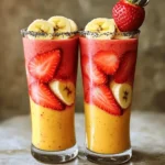 - 1 cup fresh strawberries, hulled and halved - 1 ripe banana, peeled and sliced - 1 cup unsweetened almond milk (or other milk options) - 1/2 cup plain Greek yogurt (or vegan alternative) - 1 tablespoon honey or maple syrup - 1/2 teaspoon pure vanilla extract - 1/2 cup ice cubes To make a great strawberry banana smoothie, you start with fresh produce. Strawberries bring a sweet, tangy taste. They are juicy and bright. Bananas add creaminess and natural sweetness. Choose ripe bananas for the best flavor. Next, we need a dairy alternative. Unsweetened almond milk works well here. It’s light and nutty. You can also use oat or coconut milk if you prefer. For added creaminess, add plain Greek yogurt. If you want a vegan option, choose a plant-based yogurt. Sweeteners come next. Honey adds a touch of natural sweetness. If you want a vegan smoothie, use maple syrup instead. Pure vanilla extract enhances the flavors nicely. Just a little bit goes a long way. Finally, don’t forget the ice! It makes the smoothie cold and thick. It gives that perfect icy texture. These ingredients combine to create a quick and tasty drink. You can find the full recipe in the main text. Enjoy making this refreshing smoothie! Start by washing your strawberries well. Remove the tops and cut them in half. Next, peel the banana and slice it into small pieces. This will help everything blend smoothly. In your blender, add the strawberries and banana. Pour in the almond milk, Greek yogurt, honey, and vanilla extract. These ingredients mix to create a tasty base. Now, add the ice cubes. They will cool the smoothie and make it thick. This step is key to a refreshing drink. Blend on high speed until smooth. You want a creamy texture with no lumps. This usually takes about 30 seconds to a minute. After blending, take a quick taste. If you want it sweeter, add a little more honey or maple syrup. If it feels too thick, add a splash of milk to thin it out. Pour the smoothie into two glasses. You can garnish with a slice of banana or a whole strawberry on the rim. Enjoy your berrylicious drink! For the full recipe, check out the complete guide. To adjust thickness with milk, start with the base. If your smoothie is too thick, add more milk. For a thicker smoothie, use less milk. Always blend the frozen ingredients first for a smoother result. For the best blend, add the soft fruits before the liquids. This method helps everything mix evenly. Start with strawberries, then bananas, and finally pour in the milk and yogurt. This order creates a creamy texture. Want to boost your smoothie flavor? Try adding more fruits! Blueberries, mangoes, or peaches mix well with strawberries and bananas. You can also add a splash of orange juice for a citrus twist. To add nutrients, toss in a handful of spinach or kale. These greens blend well, but you won’t taste them. They add vitamins and minerals without changing the flavor. Garnishing your smoothie makes it look fancy. Add a slice of banana or a whole strawberry on the rim of the glass. A sprinkle of chia seeds on top adds crunch and fun. Consider serving in unique glassware. Use mason jars, tall glasses, or even bowls. This small change makes your smoothie feel special and looks great for sharing on social media. {{image_4}} You can easily make this smoothie vegan. Just swap the Greek yogurt for a dairy-free option. Some great choices include coconut yogurt or almond yogurt. For the milk, use almond, oat, or soy milk. These options keep the smoothie creamy and delicious! Want to mix things up? You can add other fruits too! Blueberries or raspberries pair great with strawberries and bananas. You can also sprinkle in some spices like cinnamon or nutmeg for an extra kick. Just a pinch goes a long way! To make a thicker smoothie, use less milk or add more yogurt. This gives it a nice consistency for bowls. You can top your smoothie bowl with fun extras! Try sliced fruits, granola, or chia seeds. These toppings add texture and nutrition. Enjoy your smoothie in a whole new way! If you have extra smoothie, store it in a sealed container. Glass jars work well. Keep it in the fridge. Use it within 24 hours for the best taste. Shake or stir before enjoying it again. If you see separation, don’t worry. Just mix it back together. To save time, prep your fruits ahead. Wash and cut strawberries and bananas. Place them in a freezer bag. Make sure to remove as much air as possible before sealing. You can use these frozen fruits in your next smoothie. This makes making smoothies quick and easy. Got leftover smoothie? Use it in different meals. Pour it over oatmeal for breakfast. You can also freeze it in ice cube trays. Later, add these cubes to smoothies or drinks. Another fun idea is to blend them into pancake batter for a fruity twist. These options keep your meals interesting and reduce waste. You can use several alternatives for Greek yogurt. Here are some great options: - Dairy-free yogurt: Look for almond, coconut, or soy yogurt. - Silken tofu: Blend it for a creamy texture. - Cottage cheese: This adds protein and smoothness. - Avocado: For a rich and creamy feel. These options fit different diets and can bring unique flavors to your smoothie. Yes, you can use frozen fruits! Here’s how they change your drink: - Texture: Frozen fruits make your smoothie thicker and creamier. - Flavor: They may taste slightly less sweet but still delicious. - Convenience: Frozen fruits last longer and are always ready to use. Using frozen strawberries and bananas can create a refreshing drink, especially on hot days. You can store your smoothie in the fridge for up to 24 hours. Here are some tips: - Use an airtight container: This will help keep it fresh. - Stir before drinking: Smoothies may separate, so give it a good shake or stir. - Watch for changes: If it smells or tastes off, it's best to toss it. Enjoy your smoothie within a day for the best taste and nutrition! You now have a clear guide to making a delicious smoothie. Start with fresh produce like strawberries and bananas, then mix in dairy alternatives and sweeteners. Follow the easy steps to blend and chill for the best taste. Remember, you can adjust the thickness and flavor to make it just right. Experiment with variations and tips to find your favorite version. Smoothies are fun, healthy, and perfect for any time. Enjoy your new creations and share them with friends!