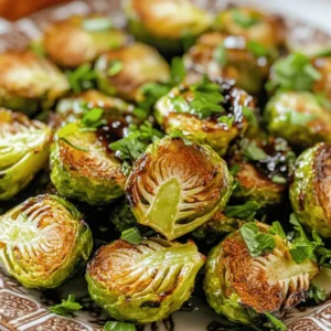 - 1 lb Brussels sprouts, trimmed and halved - 2 tablespoons extra virgin olive oil - 1 teaspoon garlic powder - 1 teaspoon onion powder - 1 teaspoon smoked paprika - ½ teaspoon sea salt - ¼ teaspoon freshly ground black pepper - 2 tablespoons balsamic glaze (for drizzling) - Fresh parsley, finely chopped (for garnish) To make crispy air fryer Brussels sprouts, you need fresh Brussels sprouts. Choose bright green ones without blemishes. Halve them for even cooking. The olive oil helps them crisp up nicely. Garlic powder and onion powder add great flavor. Smoked paprika gives a warm, smoky taste. Sea salt and black pepper balance the dish perfectly. Balsamic glaze adds a sweet finish, while parsley brightens the look. This list creates a simple, tasty dish that anyone can enjoy. For the full recipe, check out the instructions later in this article. Set the air fryer to 375°F (190°C). Preheat it for 5 minutes. This step ensures your Brussels sprouts cook evenly and get that perfect crisp. Take 1 pound of trimmed and halved Brussels sprouts. In a large bowl, add 2 tablespoons of extra virgin olive oil. Then, sprinkle in 1 teaspoon of garlic powder, 1 teaspoon of onion powder, 1 teaspoon of smoked paprika, ½ teaspoon of sea salt, and ¼ teaspoon of freshly ground black pepper. Toss everything together until the Brussels sprouts are well coated. This mix brings out their natural flavor and adds a nice kick. Place the seasoned Brussels sprouts in the air fryer basket. Make sure they sit in a single layer. This step is key to getting them crispy. Cook for 15 to 18 minutes. Halfway through, shake the basket to ensure all sides get crispy. When they turn golden brown, they’re ready to enjoy! For a finishing touch, drizzle with balsamic glaze and sprinkle fresh parsley on top. You can find the full recipe for more details. To get your Brussels sprouts crispy, keep a few tips in mind. First, do not overcrowd the air fryer basket. This step is key for even cooking and crispiness. If you pack too many in, they will steam instead of fry. Spread them out in a single layer for the best results. Next, I recommend cooking them for 15 to 18 minutes. Check them halfway through and shake the basket. This action helps them brown evenly on all sides. If you want them extra crispy, add a few more minutes, but watch closely! Presentation matters! When serving, place your crispy Brussels sprouts on a nice platter. Drizzle extra balsamic glaze over them for a beautiful finish. Sprinkle chopped parsley on top for color and freshness. If you want to add a zesty kick, serve lemon wedges on the side. A squeeze of fresh lemon juice can brighten the dish and enhance the flavors. Pair these crispy sprouts with your favorite protein for a complete meal. Enjoy! {{image_4}} You can easily change the flavor of crispy air fryer Brussels sprouts. Here are some ideas: - Add spices: Try chili powder for heat or cumin for a warm, earthy taste. - Use fresh herbs: Toss in rosemary or thyme before cooking for a fragrant aroma. - Alternate cooking methods: If you prefer, roast the Brussels sprouts in the oven. Just heat it to 400°F (200°C) and follow the same steps. The flavors will be rich and the texture nice. These small changes can take your dish to the next level. Adjusting the recipe for dietary needs is simple: - Vegan option: The recipe is already vegan! Just make sure your balsamic glaze has no added sugars or animal products. - Gluten-free: This dish is naturally gluten-free. Just check your seasonings to ensure they are gluten-free. - Low-sodium: Use herbs like garlic powder and lemon juice instead of salt. This keeps flavor high while sodium stays low. These adjustments make the dish suitable for everyone. Enjoy experimenting with flavors and dietary needs! To keep your crispy Brussels sprouts fresh, store them in an airtight container. Place them in the fridge within two hours of cooking. They will stay good for about three days. After that, the flavor and texture may decline. Avoid stacking them too high. This helps keep them crispy for longer. When it’s time to enjoy your leftovers, reheating is key. I recommend using the air fryer again. Set it to 350°F (175°C) and heat for about 5 to 7 minutes. This method helps to restore their crispiness. You can also use the oven. Place them on a baking sheet at 375°F (190°C) for about 10 minutes. Either way, enjoy the great taste of your leftover crispy air fryer Brussels sprouts! For the full recipe, check out the earlier sections. To reduce bitterness, choose fresh Brussels sprouts. Look for bright green, firm sprouts. When preparing, trim the ends and remove any yellow leaves. You can also soak them in cold water for 10 minutes before cooking. This simple step can help draw out some of the bitter flavors. Roasting or air frying with seasonings like garlic or smoked paprika will add flavor and balance the bitterness. Yes, you can use frozen Brussels sprouts! Just remember they may not get as crispy as fresh ones. For frozen sprouts, increase the cooking time by 3 to 5 minutes. Make sure to thaw and drain them first. Pat them dry with a towel to remove excess moisture. This will help achieve better crispiness. Crispy Brussels sprouts are great with many dishes. Pair them with grilled chicken or baked salmon for protein. They also go well with quinoa or mashed potatoes for starch. Add a fresh salad on the side for a colorful touch. Drizzle more balsamic glaze over your meal for extra flavor. Enjoy the balance of textures and tastes! For the full recipe, check out the Crispy Air Fryer Brussels Sprouts. In this post, we covered how to make crispy Brussels sprouts in an air fryer. You learned essential ingredients, step-by-step cooking instructions, and tips for the perfect crunch. We explored flavor variations and dietary adjustments, plus storage and reheating methods. Enjoy these tasty sprouts as a side or snack! With some practice, you'll impress with your crispy creations. Keep experimenting, and you'll find your favorite way to enjoy Brussels sprouts.