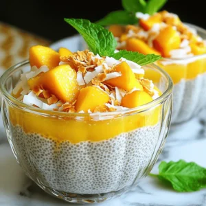 - 1 cup canned coconut milk - 1/2 cup almond milk (or any plant-based milk of your choice) - 1/4 cup chia seeds - 2 tablespoons maple syrup (adjust according to your preferred sweetness level) - 1 teaspoon pure vanilla extract - 1 large ripe peach, diced into small cubes - 2 tablespoons toasted coconut flakes (for a crunchy topping) - Fresh mint leaves (for a vibrant garnish) Creating this Peach and Coconut Chia Pudding starts with simple yet rich ingredients. The coconut milk brings creaminess, while almond milk adds a subtle nutty flavor. Chia seeds are the star, soaking up liquid and forming a delightful pudding texture. Sweetness comes from maple syrup, which can be adjusted to fit your taste. A splash of vanilla extract enhances the overall flavor, giving it a warm, inviting touch. For the fruity element, fresh peach adds sweetness and color. Finally, toasted coconut flakes provide a satisfying crunch, and fresh mint leaves offer a pop of brightness. This combination of ingredients not only makes the pudding tasty but also packed with nutrition, making it a great choice for breakfast or dessert. You can find the full recipe above to guide you through the steps. Start by combining the coconut milk and almond milk in a medium bowl. Add the chia seeds, maple syrup, and vanilla extract. Mix these well. I use a whisk to ensure all ingredients blend evenly. The chia seeds should spread throughout the mixture. Let it rest for about 5-10 minutes. This step allows the chia seeds to soak up the liquid. After the wait, give it another stir to prevent clumping. Next, cover the bowl with plastic wrap or a lid. Place it in the refrigerator. Chill the mixture for at least 4 hours. For best results, overnight chilling is ideal. This waiting period is key. It helps the chia seeds swell and turn the mix into a creamy pudding. If you're short on time, try to let it chill for the full duration. When you’re ready to serve, take the pudding out of the fridge. Stir it again to mix it well. If it feels too thick, add a bit more almond milk until it’s just right. Now, carefully spoon the pudding into four bowls. Make sure each bowl has an equal amount. Top each pudding with the diced peach and a sprinkle of toasted coconut flakes. This adds a nice crunch. For a fresh touch, finish with mint leaves on top. This makes the dish look and taste amazing. You can also layer the pudding in glasses for a fun twist. Check out the Full Recipe for more details! You can change the sweetness of your chia pudding easily. Start with two tablespoons of maple syrup. If you want it sweeter, add more syrup, one teaspoon at a time. If you prefer less sugar, use one tablespoon instead. For a low-calorie option, try stevia or monk fruit sweetener. Both work well with this recipe. Sometimes, your pudding may be too thick. If this happens, add a bit of almond milk and stir well. If it’s too thin, let it sit longer in the fridge. Chia seeds need time to soak up the liquid. Always stir before serving to mix everything nicely. This helps to ensure an even texture. Make your chia pudding look amazing! Use clear glasses to show off the layers. Top each serving with diced peaches and toasted coconut flakes. You can also add fresh mint leaves for a pop of color. These little touches make your pudding not just tasty but pretty, too. {{image_4}} You can add fun flavors to your chia pudding. Try using different fruits like mango or berries. These fruits bring sweetness and a new taste. If you want to spice things up, add a pinch of cinnamon or nutmeg. They give warmth and depth to the dish. Mixing up flavors keeps your meals exciting! Not everyone can enjoy nuts or certain sweeteners. If you need a nut-free option, swap almond milk for oat or soy milk. Maple syrup is a great sweetener, but you can also try agave or date syrup. These alternatives work well for many diets. You can still enjoy this pudding without worry! Chia pudding doesn’t have to be sweet. You can make it savory, too! Use vegetable broth instead of milk for a unique twist. Add herbs like basil or dill for extra flavor. You can mix in cooked spinach or diced tomatoes. This savory chia pudding makes a great side dish or snack. Store your peach and coconut chia pudding in an airtight container. Place it in the refrigerator right after you make it. This keeps the pudding fresh and tasty. You can enjoy it for breakfast or a snack later! If you have leftovers, try to eat them within three to four days. To keep the texture nice, avoid adding fresh fruit until you serve it. Can you freeze chia pudding? Yes, you can! To freeze it, pour the pudding into a freezer-safe container. Leave some space at the top for expansion. When you want to eat it, move it to the fridge to thaw overnight. You can also microwave it for a quick thaw, but it may change the texture a bit. The prepared pudding lasts about five days in the fridge. After that, it might lose flavor or texture. Check for signs of spoilage, like an off smell or a watery layer on top. If you see these signs, it's best to toss it. Enjoy your peach and coconut chia pudding while it’s fresh for the best taste! For the complete recipe, check out the Full Recipe section. Chia pudding is a creamy dessert made from chia seeds soaked in liquid. When you mix chia seeds with milk, they absorb the liquid and swell, forming a gel-like texture. It is tasty and can be flavored with fruits, sweeteners, or spices. Chia seeds are rich in fiber, protein, and omega-3 fatty acids. They help keep you full and support digestion. Yes, you can use many fruits in chia pudding. Some great options include: - Mango - Berries (strawberries, blueberries, raspberries) - Bananas - Pineapple - Kiwi These fruits not only add flavor but also bring extra nutrients to your pudding. Chia pudding offers several health benefits. Chia seeds are packed with fiber, which aids digestion. They also contain protein and healthy fats, making them a great choice for breakfast or a snack. The coconut milk and almond milk used in this recipe add creaminess without too many calories. Fresh fruits like peaches add vitamins and natural sweetness, making chia pudding a nutritious option. Enjoy it as part of a balanced diet to feel your best! In this post, we explored chia pudding, focusing on ingredients, preparation, and variations. You can use canned coconut milk and almond milk as your base. Chia seeds, fresh peach, and toppings create a tasty treat. I shared tips for adjusting sweetness and achieving the right texture. You can also adapt recipes for different diets or even go savory. Remember to store leftovers properly to maintain freshness. Chia pudding is not only delicious, but it's also packed with nutrition. Try out these ideas and enjoy making your own unique versions!