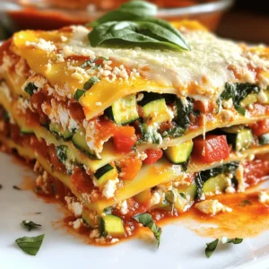 - Main ingredients - 9 lasagna noodles - 2 cups ricotta cheese - 2 cups shredded mozzarella cheese - 1 cup grated Parmesan cheese - 1 medium zucchini, diced - 1 medium red bell pepper, diced - 1 cup chopped spinach (fresh or frozen) - 2 cups marinara sauce - 1 teaspoon dried oregano - 1 teaspoon dried basil - 2 cloves garlic, minced - Salt and pepper to taste - 1 tablespoon olive oil These ingredients create a tasty veggie lasagna. Each layer brings flavor and texture. - Common substitutions - Swap zucchini for eggplant or mushrooms. - Use cottage cheese instead of ricotta. - Try a blend of cheeses based on your taste. These swaps keep the dish delicious and fresh. - Additional seasoning options - Add a pinch of crushed red pepper for heat. - Use fresh herbs like basil or parsley for aroma. - Try Italian seasoning for an extra flavor boost. These options allow you to customize the taste. Feel free to get creative! 1. Preheat the oven and prepare baking dish: Set your oven to 375°F (190°C). Grab a 9x13 inch baking dish and lightly grease it. This helps the lasagna come out easily. 2. Cooking the lasagna noodles: In a large pot, bring salted water to a rolling boil. Add 9 lasagna noodles. Cook them for about 8-10 minutes until they are al dente. Drain the noodles and lay them flat on a clean kitchen towel to keep them from sticking. 3. Sautéing the vegetables: In a skillet, heat 1 tablespoon of olive oil over medium heat. Add the diced zucchini and red bell pepper. Sauté for about 5 minutes until they soften. Then, stir in the minced garlic and chopped spinach. Cook for another 2 minutes until the spinach wilts. Season with salt, pepper, oregano, and basil. Remove from heat and let cool slightly. 1. Mixing the ricotta cheese blend: In a medium bowl, combine 2 cups of ricotta cheese with half of the grated Parmesan (1/2 cup). Add a pinch of salt and pepper. Mix well until smooth. Set aside. 2. Layering the ingredients: In your prepared baking dish, spread about 1 cup of marinara sauce evenly on the bottom. Place 3 lasagna noodles on top of the sauce. Spoon half of the ricotta mixture over the noodles, followed by half of the sautéed vegetables. Then, sprinkle one-third of the shredded mozzarella cheese on top. Repeat this layer: another layer of marinara sauce, 3 noodles, the remaining ricotta mix, the remaining vegetables, and another third of mozzarella. Lastly, add the final 3 noodles, drizzle with the remaining marinara, and sprinkle the rest of the mozzarella and Parmesan on top. 1. Covering and baking instructions: Cover the baking dish tightly with aluminum foil. Place it in the preheated oven and bake for 25 minutes. After that, remove the foil and bake for another 15-20 minutes until the cheese is bubbly and golden brown. 2. Cooling and serving tips: Let the lasagna cool for about 10 minutes before slicing. This helps set the layers and makes it easier to serve. For a special touch, drizzle each slice with extra marinara sauce and garnish with fresh basil or grated Parmesan. Enjoy your layered veggie delight! For the full recipe, visit the main article. Ensuring perfect noodle texture To get great lasagna noodles, cook them just until they are al dente. This means they should be firm but not hard. When you drain them, lay them flat on a clean towel. This keeps them from sticking together. If you want an easier option, you can use no-boil noodles. They save time and work well in this dish. Avoiding watery lasagna To keep your lasagna from being watery, make sure your veggies are dry. Sauté them well to remove excess moisture. Also, don’t overload the layers with too much sauce. Use just enough marinara to keep it flavorful without making it soggy. Ideal accompaniments Serve your veggie lasagna with a fresh green salad. A simple mix of greens with olive oil and vinegar is perfect. You can also add garlic bread on the side. It adds a nice crunch and helps scoop up any extra sauce. Presentation ideas When serving, cut neat slices for a clean look. Drizzle a bit of marinara sauce on each slice. A sprinkle of fresh basil or grated Parmesan cheese on top makes it look fancy. This little touch makes a big difference in how it feels on the plate. For more ideas, check out the Full Recipe. {{image_4}} Gluten-Free Options You can make this lasagna gluten-free with a few simple swaps. Use gluten-free lasagna noodles instead of regular ones. Many brands offer tasty alternatives made from rice or quinoa. Always check the packaging for cooking times, as they can vary. Vegan Modifications To create a vegan lasagna, substitute ricotta cheese with a vegan version made from cashews or tofu. Use a plant-based mozzarella cheese for that stretchy texture. Check your marinara sauce to ensure it's vegan-friendly. This way, everyone can enjoy your delicious dish. Additional Veggies to Incorporate Feel free to get creative with your veggies. Carrots, mushrooms, and eggplant work great in this dish. You can also add chopped kale or shredded carrots for added nutrition. Mix and match to suit your taste or what you have on hand. Alternative Sauces to Try Switch up your sauce for an exciting twist. Instead of marinara, try a pesto sauce for a burst of flavor. A white sauce, like béchamel, can also add a creamy touch. Use your favorite sauce to make this dish uniquely yours. To keep your veggie lasagna fresh, store leftovers properly. Place any leftover lasagna in an airtight container. This helps keep it moist and prevents it from absorbing other smells in the fridge. - Refrigeration tips: You can store it in the fridge for up to 4 days. Make sure it cools down before sealing it up. - Freezing guidelines: If you want to store it longer, freeze the lasagna. Wrap it tightly in plastic wrap and then in foil. It can last in the freezer for about 3 months. For best taste, label the package with the date. When you're ready to enjoy the leftovers, reheating is easy. Here are the best methods: - Best methods for reheating: Use the oven for the best results. Preheat your oven to 350°F (175°C). Place the lasagna in an oven-safe dish. Cover it with foil to keep it moist. Bake for about 20-25 minutes, or until it's heated through. If you’re in a hurry, you can use the microwave. Put a slice on a microwave-safe plate. Cover it with a damp paper towel. Heat it for 1-2 minutes, checking to see if it's hot. Following these tips will keep your classic veggie lasagna delicious, whether fresh or stored. For the full recipe, check the details above. Can I use no-boil lasagna noodles? Yes, you can use no-boil lasagna noodles. They save time and effort. Just layer them directly in the dish with sauce. The moisture from the sauce cooks them as they bake. How to make lasagna ahead of time? To make lasagna ahead, simply assemble it in a baking dish. Cover it well with plastic wrap or foil. Refrigerate it for up to 24 hours. When ready to bake, remove the cover and bake as usual. You may need to add a few extra minutes to the cooking time. What can I substitute for ricotta cheese? If you need a ricotta substitute, try cottage cheese or cream cheese. Both options work well. You can blend them for a smooth texture. Why is my lasagna watery? Watery lasagna usually happens when there is too much moisture. Make sure to drain your vegetables well before adding them. Also, avoid using too much sauce. How to ensure a flavorful lasagna? To boost flavor, season each layer as you go. Use fresh or dried herbs like basil and oregano. Don't forget to add garlic and a pinch of salt. These simple steps will enhance your dish. For a complete guide and more details, check the Full Recipe. This blog covered everything you need to make a great lasagna. We explored the main ingredients, tasty substitutions, and seasoning options. You learned the step-by-step process, from prep to baking. Tips on texture and serving helped you perfect your dish. We also discussed variations for different diets and flavor enhancements. Remember to store leftovers correctly for future meals. With these insights, you can create delicious lasagna every time. I hope you feel ready to try your hand at this classic dish!