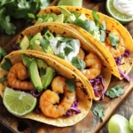 - 1 lb large shrimp, peeled and deveined - 2 tablespoons extra virgin olive oil - 3 tablespoons freshly squeezed lime juice - Zest of 1 lime - 2 cloves garlic, finely minced - 1 teaspoon ground cumin - 1 teaspoon smoked paprika - Salt and freshly ground black pepper to taste - ½ cup fresh cilantro, roughly chopped - 8 corn or flour tortillas (your choice) These ingredients create a bright and zesty flavor in your tacos. The shrimp, marinated in olive oil, lime juice, and spices, become the star of the dish. Remember to choose fresh shrimp for the best taste. - 1 ripe avocado, sliced - 1 cup red cabbage, finely shredded - ½ cup sour cream or Greek yogurt (for a healthier twist) - Lime wedges, for serving These toppings add texture and creaminess. Avocado brings a rich flavor, while red cabbage offers a nice crunch. Sour cream or Greek yogurt gives a cool touch, balancing the spices. - Mexican rice - Black beans - Grilled corn on the cob - Fresh salsa or guacamole Pairing your tacos with these sides enhances the meal. Mexican rice and black beans offer hearty flavors, while grilled corn adds a sweet crunch. Salsa or guacamole will give an extra burst of freshness. To start, grab a large mixing bowl. Add 2 tablespoons of extra virgin olive oil. Next, squeeze in 3 tablespoons of fresh lime juice. Don’t forget the zest of 1 lime for extra flavor. Now, finely mince 2 cloves of garlic and add them to the bowl. Sprinkle in 1 teaspoon of ground cumin and 1 teaspoon of smoked paprika. Season with salt and black pepper. Whisk everything together until it’s smooth and fragrant. This marinade is key for juicy, tasty shrimp. After the shrimp has marinated for 15-30 minutes, heat a skillet over medium-high heat. Once the skillet is hot, add the shrimp carefully. Cook for about 2-3 minutes on each side. Keep an eye on them; they should turn pink and opaque. Overcooked shrimp can become tough, so take them off the heat when they look just right. Now it’s time to build your tacos! Warm your tortillas in the skillet or microwave. Place a warm tortilla on your plate. Add a generous amount of sautéed shrimp in the center. Top it with slices of ripe avocado and a handful of finely shredded red cabbage. Drizzle some sour cream or Greek yogurt on top for creaminess. Finally, sprinkle fresh cilantro for a burst of flavor. Serve with lime wedges on the side for those who want a tangy kick. Enjoy your fresh and flavorful dish! When picking shrimp, look for a few key things. Choose shrimp that feel firm and look shiny. They should smell like the ocean, not fishy. For the best flavor, buy shrimp that are fresh or frozen. Large shrimp work best for tacos, as they hold up well. If you can, buy shrimp that are wild-caught for great taste and quality. Cooking shrimp can be tricky. Overcooked shrimp become tough and rubbery. To avoid this, pay close attention while cooking. Sauté shrimp for only 2-3 minutes on each side. They should turn pink and opaque when done. If you see them curling tightly, they’re overcooked. Remove them from the heat as soon as they look perfect. The marinade makes the shrimp shine. Use fresh lime juice and zest for a bright taste. Ground cumin and smoked paprika add warmth and depth. Fresh cilantro gives a nice herbal note. Don't forget to add salt and pepper, as they enhance all the flavors. For a tasty twist, try adding diced jalapeños or a splash of hot sauce. These small changes can make a big difference in your tacos. {{image_4}} To make Cilantro Lime Shrimp Tacos gluten-free, choose corn tortillas. They are safe and tasty. For a dairy-free option, swap sour cream with Greek yogurt or a vegan alternative. You can use cashew cream or avocado instead. These swaps keep the dish fresh and flavorful. You can easily switch shrimp for fish or chicken. For fish, I recommend using white fish like tilapia or cod. Season and cook it just like the shrimp. If you prefer chicken, use boneless, skinless breasts. Slice them thin and marinate as you would the shrimp. Cook until no longer pink. For a vegetarian version, skip the shrimp altogether. Use black beans or grilled veggies like bell peppers and zucchini. Marinate them in lime juice and spices for flavor. These options give you a hearty and satisfying taco without meat. Enjoy the same fresh toppings for color and taste. If you have leftover shrimp, store it in an airtight container. Place it in the fridge. It will stay fresh for about two days. Make sure the shrimp cools down before you store it. This helps keep the flavors intact. If you notice any strong smells, it’s best to toss it. To reheat shrimp, I suggest using a skillet. Heat the skillet over medium-low heat. Add a splash of olive oil to keep it moist. Cook for a few minutes until it’s warm. Avoid high heat; this can make the shrimp tough. You can also microwave it, but be careful not to overdo it. Heat in short bursts of 20 seconds. If you want to freeze tacos, wrap them tightly in plastic wrap first. Then, place them in a freezer bag. They can last up to three months. When ready to eat, thaw them in the fridge overnight. Reheat in the oven or on a skillet for the best taste. Fresh toppings can be added when serving. You can prepare the shrimp marinade ahead. Mix the olive oil, lime juice, garlic, cumin, paprika, salt, and pepper in a bowl. Store it in the fridge for up to a day. When ready to cook, just add the shrimp to the marinade. Let them soak for 15 to 30 minutes before cooking. You can also chop the veggies and slice the avocado ahead of time. Just keep everything covered in the fridge. Corn tortillas work well for these tacos. They add a nice texture and flavor. Flour tortillas can also work if you prefer them. Choose what you like best. Warm them before filling to keep them soft and pliable. This makes them easier to fold without tearing. Yes, you can use frozen shrimp. Just make sure to thaw them first. You can do this by placing them in a bowl of cold water for about 15-20 minutes. Once thawed, peel and devein them if needed. Then, follow the recipe as usual. These tacos are not very spicy. The recipe uses smoked paprika and cumin for flavor, not heat. If you want more spice, you can add diced jalapeños or a pinch of cayenne pepper. Adjust to your taste, and enjoy the burst of fresh flavors! Cilantro Lime Shrimp Tacos are quick and fun to make. We covered key ingredients, step-by-step instructions, and helpful tips. You can even switch things up with different proteins or store leftovers easily. These tacos are great for any meal and super tasty. Experiment with toppings and sides to make them your own. Enjoy your cooking, and share your delicious results with friends!