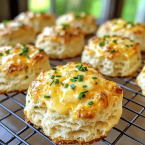 - 2 cups all-purpose flour - 1 tablespoon baking powder - 1/2 teaspoon baking soda - 1/2 teaspoon salt - 1 cup buttermilk - 1/4 cup unsalted butter (cold and cubed) - 1 cup sharp cheddar cheese (shredded) - 1/4 cup fresh chives (finely chopped) The right mix of ingredients makes these biscuits shine. For the dry ingredients, I use all-purpose flour, which gives a nice base. The baking powder and baking soda help them rise. Salt enhances all the flavors. For the wet ingredients, I always choose buttermilk. It adds a nice tang and makes the biscuits soft. Cold butter is key. It helps create those flaky layers we all love. Now, for the flavor, sharp cheddar cheese brings a bold taste. Fresh chives add a hint of onion flavor. Together, they make these biscuits special. Each bite is a mix of cheesy goodness and fresh herbs. First, preheat your oven to 425°F (220°C). This step is key for baking fluffy biscuits. Next, prepare a baking sheet by lining it with parchment paper. This keeps your biscuits from sticking and makes cleanup easy. In a large bowl, whisk together the flour, baking powder, baking soda, and salt. Make sure they mix well. This ensures your biscuits rise evenly and taste great. Add the cold, cubed butter to the flour mix. Use your fingers or a pastry cutter to mix the butter in. You want it to look like coarse crumbs. Leave some small bits of butter. This is what makes the biscuits flaky. Now it's time for flavor! Gently fold in the shredded cheddar cheese and the finely chopped chives. Make sure they're spread out well throughout the mix. Every bite should be bursting with flavor. Gradually pour the buttermilk into the dry mix. Use a spatula or a wooden spoon to stir. Mix just until it's slightly lumpy. Don't overmix; this keeps your biscuits light and fluffy. Using a large spoon or ice cream scoop, drop generous spoonfuls of dough onto the prepared baking sheet. Leave about 2 inches between each scoop. This gives them room to rise while baking. Now, place the baking sheet in your preheated oven. Bake for 12-15 minutes. You'll know they're done when they turn a nice golden brown. Your kitchen will smell amazing! Cold butter is key for these biscuits. When you use cold butter, it creates steam as it melts. This steam lifts the dough and makes it flaky. Make sure your butter is chilled and cubed. Don't overmix the dough. Mix just until it comes together. If you mix too much, the biscuits will be tough. You want them tender and light. Serve these biscuits warm. A light brush of melted butter makes them even better. It adds a rich flavor that everyone loves. For a nice touch, sprinkle extra chives on top. This adds color and a fresh taste that looks great on the plate. Measure your ingredients carefully. Use the spoon-and-level method for flour to prevent too much. This helps keep the texture right. Make sure your oven is at the right temperature. Preheat it to 425°F (220°C) as stated. An oven that’s too hot or too cool can affect how the biscuits bake. {{image_4}} You can switch the cheese in these biscuits. Try mozzarella for a milder taste. Pepper jack adds a nice kick if you like spice. Each cheese changes the flavor profile. Feel free to mix and match to find your favorite. Experimenting with herbs can really change the flavor. Dill brings a fresh, bright taste. Parsley adds a lovely green color and subtle flavor. You can even try thyme or oregano for a unique twist. Get creative and see what you enjoy most. Adding cooked bacon or ham makes these biscuits even better. Chopped bacon adds a salty crunch. Diced ham gives a hearty flavor that pairs well with cheese. You can add these ingredients to the dough for a savory surprise in each bite. To store your biscuits at room temperature, let them cool completely. Place them in an airtight container. This keeps them fresh for up to two days. You can also wrap them in foil for extra freshness. Avoid stacking them too tightly to keep their shape. If you have leftovers, refrigerate them for longer shelf life. Place the cooled biscuits in an airtight container. They can last in the fridge for up to one week. To enjoy them again, simply reheat in the oven for a few minutes. Freezing is a great way to keep biscuits for a long time. Wrap each biscuit in plastic wrap, then place them in a freezer bag. This prevents freezer burn. You can freeze them for up to three months. To reheat, bake from frozen at 350°F (175°C) for about 15-20 minutes. Enjoy them warm! To boost flavor, add garlic powder or onion powder. A pinch of paprika can add warmth. You can also mix in herbs like dill or parsley. Fresh herbs work best, but dried ones are fine too. For a spicy kick, try adding red pepper flakes. Remember to taste as you go! Yes, you can use whole wheat flour. It adds a nutty taste and more fiber. However, the biscuits may turn out denser. You can mix half whole wheat and half all-purpose flour to keep them light. This way, you get the best of both worlds. Look for a golden brown top, which means they are ready. You can also poke one with a toothpick. If it comes out clean, they’re done. The biscuits should feel firm to the touch but still soft inside. Yes, you can make the dough ahead. Cover it and keep it in the fridge for up to 24 hours. When you're ready to bake, scoop and drop the dough onto the baking sheet. If the dough is too cold, let it sit for a few minutes before baking. In this article, we explored how to make cheddar chive drop biscuits. We covered the right ingredients and gave clear, easy steps. Flaky biscuits need cold butter and careful mixing. You can also switch cheeses and herbs for fun flavors. Store them properly to keep them fresh. Trying these tips will help you bake perfect biscuits every time. Enjoy your baking journey!