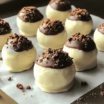 To make Cookies and Cream Cheesecake Truffles, you will need: - 8 oz cream cheese, softened - 1/2 cup powdered sugar - 1 teaspoon vanilla extract - 1 1/2 cups crushed chocolate sandwich cookies (like Oreos) - 8 oz white chocolate, finely chopped These ingredients create a creamy and sweet truffle that is hard to resist. You can add a tablespoon of coconut oil to the melted white chocolate. This makes the coating smoother. Extra crushed cookies make great decorations on top. They add visual appeal and extra crunch. If you don’t have cream cheese, try using mascarpone cheese. It gives a rich flavor, too. For a dairy-free option, use vegan cream cheese. Swap out white chocolate for dark chocolate if you prefer a bolder taste. You can even use gluten-free cookies to make these truffles suitable for everyone. First, take 8 oz of cream cheese and let it soften. This step is key for mixing. Place the cream cheese in a large bowl. Use an electric mixer to beat it until it's smooth and creamy. Next, add 1/2 cup of powdered sugar and 1 teaspoon of vanilla extract. Mix these ingredients until they blend well. Then, gently fold in 1 1/2 cups of crushed chocolate sandwich cookies. Make sure they are well mixed but not too broken. Now it's time to form the truffles. Use clean hands to scoop out about 1 tablespoon of the mixture. Roll it into a ball shape. Place each ball on a parchment-lined baking sheet. Make sure to space them evenly. Once all the truffles are shaped, freeze them for about 30 minutes. This helps them hold their shape better. While the truffles chill, let's melt the white chocolate. Take 8 oz of finely chopped white chocolate and place it in a microwave-safe bowl. Heat it in 30-second intervals. Stir well between each session until it's smooth. If you want a creamier texture, add 1 tablespoon of coconut oil. This makes the coating nice and smooth. After the truffles are firm, dip each one into the melted white chocolate. Make sure they are fully coated. Allow any excess chocolate to drip off. Before the chocolate sets, sprinkle extra crushed cookies on top for decoration. Place the coated truffles back on the baking sheet. Then, return them to the refrigerator for another 30 minutes. This will help the chocolate harden completely. To get that perfect truffle texture, start with room-temperature cream cheese. This makes it easy to blend. When mixing, add your powdered sugar slowly. This helps avoid lumps. Fold in the crushed cookies gently. You want small bits, not dust. Once you form the truffles, chill them for 30 minutes. This helps them hold their shape when you dip them in chocolate. For melting chocolate, use a microwave-safe bowl. Chop your white chocolate into small pieces. This helps it melt evenly. Heat the chocolate in 30-second bursts. Stir well after each interval. If you see lumps, keep stirring. They may melt with heat. Adding coconut oil makes it smoother. This gives a nice shine to the truffles, too. How you present your truffles can wow your guests. Arrange them on a pretty platter. Use cupcake liners to make them look fancy. You can drizzle extra melted chocolate over the top. It adds flair and flavor. For a fun touch, sprinkle more crushed cookies on top right after dipping. This makes your truffles look and taste amazing! {{image_4}} You can make these truffles even more fun by adding new flavors. Try mixing in some mint extract for a fresh twist. You could also add a bit of almond extract for a nutty taste. Want some crunch? Toss in mini chocolate chips or crushed nuts. These changes make each bite unique and exciting. If you need gluten-free treats, this recipe is easy to adapt. Use gluten-free chocolate sandwich cookies instead of regular ones. Check the labels of your cream cheese and white chocolate to ensure they are gluten-free too. This way, everyone can enjoy these tasty truffles without worry. You can make these truffles festive for any holiday! For Halloween, add orange food coloring to the white chocolate. Sprinkle on some spooky-themed candies for a fun touch. For Christmas, use peppermint-flavored cookies and add crushed candy canes on top. You can even shape them like little hearts for Valentine's Day. Get creative and make them fit the season! To keep your Cookies and Cream Cheesecake Truffles fresh, store them in an airtight container. This helps prevent them from drying out or absorbing other smells from the fridge. You can layer the truffles with parchment paper to avoid sticking. Place the container in the fridge for best results. You can freeze these truffles if you want to save some for later. Once they are fully formed and chilled, place them in a single layer on a baking sheet. Freeze them for about 30 minutes until they are firm. Then, transfer them to an airtight container or freezer bag. They can last up to three months in the freezer. To enjoy, thaw them in the fridge overnight. When stored correctly, these truffles last about one week in the fridge. Look for changes in texture or smell as signs of spoilage. If they become too soft or develop an off smell, it’s best to toss them. Enjoy your truffles while they are at their freshest! Yes, you can make these truffles ahead of time. I often prepare them a day in advance. Just store them in an airtight container in the fridge. This keeps them fresh and ready to serve. If you want a different base, use mascarpone cheese or Greek yogurt. Both options provide a nice creaminess. Just remember, the taste will change a bit. Decorating is fun! After coating the truffles in white chocolate, sprinkle crushed cookies on top. You can also drizzle melted chocolate over them for a fancy look. Get creative with your toppings! Yes, these truffles are nut-free as long as you choose nut-free chocolate. Check the labels on your chocolate for any traces of nuts. Always keep food allergies in mind when making treats. You learned how to make delicious cookies and cream cheesecake truffles. We covered essential and optional ingredients, plus tips for perfect consistency. You also found fun variations and smart storage tips. Always feel free to adjust the recipe to fit your taste. Truffles can easily impress anyone. They are perfect for gifts or special events. Enjoy making these tasty treats!