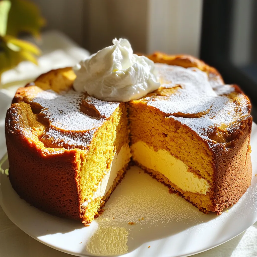 - 1 cup unsalted butter - 1 cup cream cheese - 2 cups granulated sugar - 4 large eggs - 2 cups all-purpose flour - 1 teaspoon baking powder - 1 teaspoon baking soda - 1 teaspoon ground cinnamon - ½ teaspoon ground nutmeg - ½ teaspoon ground ginger - 1 cup canned pumpkin puree - 1 teaspoon pure vanilla extract - ½ teaspoon salt Butter alternatives: You can use margarine or coconut oil if you want a dairy-free option. Both add moisture and flavor. Cream cheese options: Vegan cream cheese works well. It keeps the texture smooth and creamy without dairy. Flour variations: For a gluten-free version, try almond flour or a gluten-free blend. Just be sure to adjust the liquid in your recipe as needed. 1. Preheat the oven and prepare the pan. Start by turning your oven to 350°F (175°C). Grab a 10-inch bundt pan or tube pan. Grease it well with butter, then sprinkle flour inside. This helps the cake come out easily. 2. Combine butter and cream cheese. In a large bowl, mix the softened butter and cream cheese. Use an electric mixer on medium speed. Beat them together until creamy and smooth. This should take about 2-3 minutes. 3. Incorporate sugar and eggs. Gradually add in the granulated sugar. Keep mixing until the mix is light and fluffy. This will take around 3-5 minutes. Next, add the eggs, one at a time. Mix well after adding each egg. Don't forget to scrape the bowl's sides to blend all the ingredients. 4. Combine dry ingredients. In another bowl, whisk together the flour, baking powder, baking soda, cinnamon, nutmeg, ginger, and salt. Make sure everything is mixed well and evenly spread out. 5. Pour the batter and baking time. Slowly add the dry mix to the buttery mix in three parts. Alternate with adding the pumpkin puree. Start and finish with the dry mix. Mix on low speed until just combined, but don't overmix. This keeps your cake tender. 6. Cooling and inverting the cake. Stir in the vanilla extract until mixed. Pour the batter into your prepared bundt pan. Smooth the top with a spatula. Place the pan in the oven and bake for 60-70 minutes. Check if the cake is done by inserting a toothpick in the center. If it comes out clean, your cake is ready. 7. Once baked, cool the cake for 15 minutes. After this, carefully invert the cake onto a wire rack to let it cool completely. - Ensuring proper oven temperature: Always preheat your oven to 350°F (175°C). An accurate oven temperature ensures even baking for your pumpkin cream cheese pound cake. You can use an oven thermometer to check if your oven runs hot or cold. - Avoiding overmixing: Mix your batter just until combined. Overmixing can make your cake tough. When you add the dry ingredients, do it in three parts. Alternate with the pumpkin puree. This helps to keep the cake light and fluffy. - Presentation ideas: Once cooled, dust your cake with powdered sugar. You can also drizzle a simple glaze made from powdered sugar and milk. For a special touch, top slices with whipped cream or vanilla ice cream. Add fresh berries for color and flavor. - Pairing options for serving: Enjoy this cake with a warm cup of coffee or tea. It also pairs well with a scoop of vanilla ice cream. The spices in the cake blend nicely with these drinks, making for a cozy treat. - Mismeasuring ingredients: Use measuring cups and spoons. Accurate measuring is key. Even small differences can change the texture and taste. - Not allowing the cake to cool properly: Let the cake cool in the pan for about 15 minutes. This helps it set and makes it easier to remove. After inverting it, let it cool completely before slicing. This keeps it from falling apart. {{image_4}} You can add chocolate chips to the batter. This gives a sweet twist to your cake. Just fold in about one cup of semi-sweet chocolate chips before pouring the batter into the pan. You can also adjust spices for more flavor. For a warmer taste, add more cinnamon or nutmeg. You might even try a dash of allspice or cloves for a unique kick. For a gluten-free version, swap all-purpose flour for a gluten-free blend. Make sure the blend has a binding agent like xanthan gum. This keeps the cake fluffy and moist. If you want a vegan cake, replace the eggs with flax eggs or applesauce. Use plant-based cream cheese and butter. These swaps keep the taste rich while making it plant-friendly. During the holidays, you can add festive flavors. Try adding cranberries or walnuts for a seasonal touch. You can even mix in some orange zest for a bright flavor. For toppings, consider a cream cheese frosting or a sprinkle of toasted pecans. Drizzle with caramel sauce for extra sweetness. These options make your cake festive and fun! To keep your pumpkin cream cheese pound cake fresh, store it in the fridge. Wrap it tightly in plastic wrap or place it in an airtight container. This helps prevent it from drying out. The cake stays fresh for about a week in the fridge. If you want to keep the cake longer, freezing is a great option. First, let it cool completely. Then, wrap it tightly in plastic wrap, and place it in a freezer-safe bag. It can last up to three months in the freezer. To enjoy, thaw it in the fridge overnight. Reheat slices in the microwave for about 15-20 seconds. This will bring back its soft texture. At room temperature, the cake lasts about three days. Keep it in a cool, dry place. Signs of spoilage include a sour smell or visible mold. If you notice any of these, it’s best to toss the cake. You can use several alternatives for cream cheese. Here are some great options: - Greek yogurt: It adds creaminess and a slight tang. - Ricotta cheese: It offers a soft texture and mild flavor. - Mascarpone: This Italian cheese is rich and creamy. - Silken tofu: This is a great vegan option. Blend it until smooth. Each substitute may change the taste and texture slightly, but they can work well. Yes, you can use fresh pumpkin. Here’s what you need to know: - Choose a sugar pumpkin for the best flavor. - Bake or steam the pumpkin until soft, then puree it. - Fresh pumpkin is less concentrated than canned, so use a bit more. Canned pumpkin is easier and saves time, but fresh can add a nice touch. Testing for doneness is simple. Here are some tips: - Insert a toothpick into the center. If it comes out clean, the cake is done. - Look for a golden-brown color on top. - The cake should spring back when lightly touched. Keep an eye on baking time. Ovens can vary, so check a few minutes early. Yes, you can prepare this cake in advance. Here’s how: - Make the batter a day before and store it in the fridge. - Bake the cake and let it cool. Then wrap it well to keep it fresh. - You can freeze the cake for up to three months. Just thaw it in the fridge before serving. Making it ahead of time can save you stress on special occasions! This recipe highlights how to make a delicious pumpkin cake. We covered ingredients, step-by-step instructions, and storage tips. You learned about substitutions, common mistakes, and variations for dietary needs. In the end, baking should be fun and creative. So, feel free to tweak the recipe to match your taste. Enjoy making this tasty dessert!