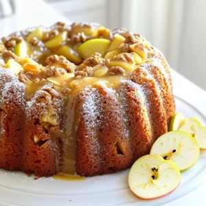 To make the perfect Apple Cider Pound Cake, you will need the following ingredients: - 1 cup unsalted butter, softened - 2 cups granulated sugar - 3 large eggs, at room temperature - 1 teaspoon pure vanilla extract - 3 cups all-purpose flour, sifted - 1 teaspoon baking powder - 1 teaspoon baking soda - ½ teaspoon salt - 1 cup apple cider, preferably fresh - 1 teaspoon ground cinnamon - ½ teaspoon ground nutmeg - 1 cup peeled and chopped apples (Granny Smith recommended) - ½ cup chopped walnuts (optional) These ingredients work together to create a moist, flavorful cake. The unsalted butter adds richness, while the sugar gives sweetness. Using fresh apple cider makes a big difference in taste. The apples add texture and a slight tartness, which pairs well with warm spices like cinnamon and nutmeg. If you like a bit of crunch, incorporate the walnuts. They add a nice surprise in each bite. Having your eggs and butter at room temperature helps everything mix smoothly. This step is key for a light and fluffy cake. Remember to sift your flour. It helps to aerate the flour, making your cake rise better. Keep these tips in mind as you gather your ingredients. You’ll set yourself up for a deliciously successful bake! - Preheat your oven to 350°F (175°C). - Prepare your bundt pan by greasing and flouring it well. This step helps the cake release easily. - In a large bowl, cream the softened butter and sugar. Use an electric mixer on medium speed for about 4-5 minutes. The mix should look light and fluffy. - Add the eggs one at a time. Beat well after each egg before adding the next. Stir in the vanilla extract until everything mixes well. - In another bowl, combine the sifted flour, baking powder, baking soda, salt, ground cinnamon, and ground nutmeg. Whisk them together until they blend evenly. - Gradually fold the dry mix into the wet mixture. Alternate with apple cider. Start and end with the flour mix. Mix gently to keep the cake tender. - Carefully fold in the chopped apples and walnuts, if you want some extra crunch. - Pour the batter into the prepared bundt pan. Use a spatula to smooth the top so it bakes evenly. - Bake your cake for 55-65 minutes. Check with a toothpick in the center. It should come out clean. - Once done, take the cake out of the oven. Let it cool in the pan for about 15 minutes. Then, invert it onto a wire rack to cool completely. To ensure even baking, follow a few simple steps. First, always preheat your oven to the right temperature. This helps the cake rise correctly. Next, use a bundt pan or tube pan that is well-greased and floured. This prevents the cake from sticking. It's also key to use room temperature ingredients. Cold butter or eggs can make your batter lumpy. Let your butter sit out for about 30 minutes before mixing. The same goes for the eggs. This small tip can make a big difference in your cake's texture. When it comes to flavor, using fresh apple cider is best. Fresh cider has a rich taste that makes the cake moist and flavorful. Bottled cider can work, but it might lack that fresh zing. Choosing the right apples is also important. I recommend Granny Smith apples for their tartness. They balance the sweetness from the sugar and cider. You can also try Honeycrisp or Fuji apples for a sweeter twist. Presentation matters, especially for gatherings. Dust each slice of cake with powdered sugar before serving. This adds a lovely touch and makes it look festive. For a glaze, mix powdered sugar with a splash of apple cider. Drizzle this over the top of the cake for added sweetness. To make it more beautiful, arrange thin apple slices beside the cake. This gives a charming autumn feel and makes it ready for your guests. {{image_4}} You can easily change the flavor of your apple cider pound cake. Adding spices can make it extra special. Try mixing in allspice or ginger for a warm kick. You can also add other fruits like pears or berries. Nuts, like pecans or almonds, bring great texture too. These small changes can transform your cake into something unique. If you need gluten-free options, you can use gluten-free flour blends. They work well in this recipe. For those watching sugar intake, try using less sugar or natural sweeteners like honey. These swaps keep the cake tasty while fitting your diet. Always make sure to test the texture and taste, as these changes can affect the final result. Autumn brings cozy flavors. You can add dried cranberries for a festive touch. They give a nice tartness to the sweet cake. For winter, consider using peppermint extract or orange zest. These seasonal twists make your cake perfect for holiday gatherings. You can also create a fun glaze with cider and sugar to add extra flair. Store your leftover pound cake at room temperature. Wrap it tightly in plastic wrap. This keeps it fresh for days. If you want to save it longer, freeze it. Slice the cake first for easier thawing. Wrap each slice in plastic wrap, then place them in a freezer bag. This method keeps the cake moist. At room temperature, your apple cider pound cake lasts about 3 to 4 days. If you keep it in the fridge, it can last up to a week. Be sure to wrap it well to prevent it from drying out. When you want to enjoy your pound cake again, reheating is key. Use the microwave for quick warming. Heat each slice for about 10 to 15 seconds. If you prefer the oven, set it to 300°F. Wrap the cake in foil to keep it from drying. Heat for about 10 minutes. Enjoy the warm, cozy flavors all over again! Can I use cake flour instead of all-purpose flour? Yes, you can use cake flour. The cake will be lighter. Use the same amount, but add a little more liquid if needed. How do I substitute eggs for a vegan option? You can use applesauce or mashed bananas as a substitute. Use 1/4 cup for each egg. This will keep the cake moist. What can I serve with Apple Cider Pound Cake? You can serve it with whipped cream or vanilla ice cream. A warm caramel sauce also pairs well with the cake. Why did my cake sink in the middle? Your cake may have sunk due to overmixing or underbaking. Be sure to mix just until combined and check for doneness with a toothpick. How can I fix a dry pound cake? To fix a dry cake, add a simple syrup. Combine equal parts sugar and water, heat until dissolved, and brush it onto the cake. Can I make mini versions of this pound cake? Yes, you can make mini versions! Use a mini bundt pan or a muffin tin. Bake for about 20-25 minutes. Best beverages to pair with Apple Cider Pound Cake Pair the cake with warm spiced cider, chai tea, or a light dessert wine. These drinks enhance the cake's flavor. In this article, we explored the ingredients, steps, and tips for making a delicious Apple Cider Pound Cake. You learned how to prepare and mix the batter, bake it perfectly, and add fun variations. Proper storage and reheating tips help maintain freshness. Remember, baking is an art, and practice makes perfect. Enjoy crafting this delightful cake and share it with friends and family. Your kitchen will be filled with warmth and joy. Happy baking!