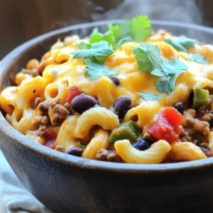- 2 cups elbow macaroni - 1 lb ground turkey or ground beef - 1 can (15 oz) black beans, rinsed and drained - 1 can (15 oz) kidney beans, rinsed and drained These main ingredients form the heart of your chili mac and cheese. The elbow macaroni provides a fun shape and a base to soak up flavors. Ground turkey or beef adds protein and richness. Black beans and kidney beans bump up the fiber and give extra texture. - 1 can (15 oz) diced tomatoes with green chilies - 1 can (15 oz) tomato sauce - 2 cups beef broth or vegetable broth - 1 tablespoon chili powder - 1 teaspoon ground cumin - 1 teaspoon garlic powder - 1 teaspoon onion powder - 1 teaspoon smoked paprika Using pantry staples makes this dish easy to prepare. The diced tomatoes with green chilies give a zesty kick. Tomato sauce adds depth, while broth keeps everything moist. The spices bring warmth and flavor, creating a balanced chili taste. - 1 cup shredded sharp cheddar cheese - 1 cup shredded mozzarella cheese - Fresh cilantro leaves, for garnishing Cheese is what makes this dish creamy and indulgent. Sharp cheddar packs a punch, while mozzarella adds stretch. Garnishing with fresh cilantro gives a pop of color and freshness, enhancing the overall dish. These ingredients work together to create a comforting bowl of chili mac and cheese that warms both the heart and belly. First, I cook the ground turkey or beef. I heat a skillet over medium heat. Then, I add the meat and break it apart with a spatula. I cook it until it turns brown and is fully cooked, about 7 to 10 minutes. Next, I drain any excess fat from the skillet. After that, I transfer the browned meat to the slow cooker. In the slow cooker, I add the ingredients. I start with 2 cups of elbow macaroni. Then, I add the black beans and kidney beans. I make sure to rinse and drain them first. After that, I mix in the diced tomatoes with their juice and the tomato sauce. Finally, I pour in 2 cups of beef or vegetable broth. Next, I season the dish. I sprinkle in 1 tablespoon of chili powder, 1 teaspoon of ground cumin, and 1 teaspoon each of garlic powder and onion powder. I also add 1 teaspoon of smoked paprika and a pinch of salt and black pepper. Then, I stir everything well to mix the spices evenly. Now, I cover the slow cooker with its lid. I can cook on high for 2 to 3 hours or on low for 4 to 5 hours. I check for tenderness about 30 minutes before the end. The macaroni should be soft but not mushy. About 30 minutes before serving, I add the cheese. I carefully stir in 1 cup of shredded sharp cheddar and 1 cup of shredded mozzarella. I mix thoroughly to ensure the cheeses melt and create that creamy texture. When cooking is done, I taste the chili mac for seasoning. If needed, I adjust with more salt and black pepper. To serve, I ladle the chili mac into bowls. I love garnishing each bowl with fresh cilantro leaves for color and flavor. To get the best flavor, cook your meat well. Brown it fully before adding it to the slow cooker. This step adds depth to your dish. Always taste your chili mac before serving. This way, you can adjust the salt and pepper to your liking. For spice lovers, consider adding jalapeños or hot sauce to kick things up a notch. You can also reduce the chili powder for a milder taste. Cleaning your slow cooker is simple. After it cools, wash the pot with warm, soapy water. Avoid using steel wool; it can scratch the surface. For leftovers, store them in an airtight container. This keeps your chili mac fresh in the fridge. If you want to keep it longer, freeze it in portions. Just thaw it in the fridge overnight before reheating. Want to elevate your chili mac? Try adding bell peppers or corn for extra sweetness. You can also mix in spices like oregano or thyme for a unique twist. Pair your chili mac with crusty bread or cornbread for a complete meal. A side salad can add a refreshing crunch to balance the creamy dish. Enjoy experimenting with flavors to make this dish your own! {{image_4}} You can make this chili mac meat-free. Just swap the ground turkey or beef for meat alternatives like tempeh or plant-based crumbles. These options provide great flavor and texture. You can also boost protein by adding more beans or lentils. Black beans and kidney beans work well and add a hearty feel. If you want to add more color, consider using chickpeas as a tasty addition. Cheese lovers can have fun with different combinations. Try using pepper jack for a spicy kick or gouda for a smoky flavor. If you're looking for dairy-free options, there are many great choices today. Look for dairy-free cheddar or mozzarella at your local store. These options melt nicely, making the dish creamy while keeping it plant-based. Toppings can take this dish to the next level. Try adding jalapeños for heat or sour cream for creaminess. Avocados add a nice creaminess and fresh taste. If you want to sneak in some veggies, bell peppers or corn can work wonders. These add texture and sweetness to your chili mac. Explore these variations to find your favorite combination! To store leftover chili mac, let it cool first. Then, place it in an airtight container. This keeps it fresh in the fridge for up to four days. If you want to keep it longer, freeze it. Use freezer-safe bags or containers. Make sure to remove as much air as possible. Label the bags with the date. This way, you’ll remember when you made it. When it’s time to eat the leftovers, you can reheat them in a few ways. The microwave is quick; just make sure to stir it halfway through. You can also use a pot on the stove. Add a splash of broth or milk to help keep it creamy. Stir often as it heats. Avoid cooking it too long, or it might dry out. Your chili mac can last up to four days in the fridge. If you freeze it, it can last for about three months. Always check for signs of spoilage. If it smells off or has changed color, it’s best to toss it. Keep your dish safe and tasty! Yes, you can use gluten-free pasta. Some good choices are brown rice pasta, quinoa pasta, or chickpea pasta. These options work well and keep a nice texture in your dish. Just make sure to adjust the cooking time as gluten-free pasta may cook faster. To spice up your chili mac, add diced jalapeños or a splash of hot sauce. You can also increase the chili powder or cumin. For a smoky flavor, try adding chipotle powder. Taste as you go to find the right heat level for you. Yes, you can prep this dish ahead of time. Cook the meat and mix all the ingredients, then store them in your slow cooker base in the fridge. In the morning, just plug it in and let it cook. This way, dinner is ready when you come home. For sides, crusty bread or cornbread pairs great with this dish. A fresh salad adds a nice crunch too. If you want more flavor, serve with pickled jalapeños or sliced avocado. These add extra taste and texture to your meal. Yes, you can cook chili mac on the stove. Start by browning the meat in a pot. Then, add the beans, tomatoes, broth, and spices. Stir in the elbow macaroni and let it simmer until the pasta is tender. Finally, mix in the cheese until it’s melted and creamy. Chili mac is a hearty dish made with elbow macaroni, meat, beans, and cheese. We explored ingredients, cooking techniques, and variations to fit your taste. Remember, your slow cooker is a tool to enhance flavors. With the tips provided, you can elevate your dish, whether you keep it classic or try new twists. Always taste and adjust for your perfect bowl. Enjoy this comforting meal with friends and family, making long-lasting memories around the table. Happy cooking!