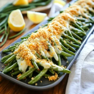 - 1 pound fresh green beans, trimmed and washed Fresh green beans are the star of this dish. Look for bright green beans that snap when you bend them. They should not be limp. Wash them well, and trim the ends. This step makes them ready for the air fryer. - 1 tablespoon extra virgin olive oil - 1/2 cup freshly grated Parmesan cheese - 1 teaspoon garlic powder - 1/2 teaspoon onion powder - 1/4 teaspoon red pepper flakes (adjust according to spice preference) - Salt and freshly cracked black pepper to taste The magic lies in the seasonings. Olive oil helps the cheese stick. Parmesan cheese adds a rich flavor. Garlic powder and onion powder give depth. Red pepper flakes add a bit of heat. Salt and pepper enhance all the flavors. You can adjust the spice level to fit your taste. - 1/4 cup panko breadcrumbs (optional, for added crunch) If you want extra crunch, add panko breadcrumbs. These breadcrumbs make the beans even crispier. Toss them in with the other ingredients. This step is not required, but it can make a big difference. First, set your air fryer to 400°F (200°C). Preheating takes about 5 minutes. This step is key for even cooking. You want those green beans to get crispy, not soggy. Next, take 1 pound of fresh green beans. Trim the ends and wash them well. In a large bowl, add the green beans. Pour in 1 tablespoon of extra virgin olive oil. Toss the beans gently until they are coated with oil. This helps the seasoning stick. Now, it’s time to season. Add 1/2 cup of freshly grated Parmesan cheese. Then, mix in 1 teaspoon of garlic powder, 1/2 teaspoon of onion powder, and 1/4 teaspoon of red pepper flakes if you like some heat. Finally, sprinkle in salt and black pepper to taste. Mix well until every bean is covered in the tasty blend. If you want extra crunch, add 1/4 cup of panko breadcrumbs. Gently toss the mixture again. Be careful not to break the beans. Now, it’s time to arrange the beans. Place them in the air fryer basket in a single layer. Don’t overcrowd; if needed, cook in batches. This ensures they cook evenly. Cook the green beans for 8 to 10 minutes. Shake the basket halfway through to help them crisp up. They should come out looking golden and delicious. Once done, let them sit for about a minute before serving. Enjoy your crispy green beans! To get that crispy texture, use fresh green beans. Trim them well and wash them thoroughly. Olive oil is your friend here; it helps the cheese stick and crisp up. Preheat your air fryer to 400°F (200°C) for even cooking. Arrange the beans in a single layer. If they are too crowded, they won't crisp up right. Shake the basket halfway through cooking. This step helps all the beans cook evenly. You can customize the seasoning to your taste. If you love garlic, add more garlic powder. For some heat, increase the red pepper flakes. You can also try different spices, like smoked paprika or Italian herbs. Don’t forget the salt and pepper; they make a big difference. Taste the bean mixture before cooking to ensure the flavors are just right. Serve these green beans on a pretty platter. A sprinkle of fresh Parmesan on top makes them look fancy. Add lemon wedges for a zesty touch. You can pair these green beans with grilled chicken or fish for a complete meal. They also make a great snack on their own. Enjoy them hot for the best flavor and crunch! {{image_4}} You can switch up the cheese in this recipe. Try using sharp cheddar or crumbled feta. Both add unique flavors. Grate or crumble the cheese before mixing it with the green beans. This change can give a new twist to your dish. Cheese adds richness and depth. Just remember to adjust the amount to your taste. Want to add more flavor? You can mix in a variety of spices. Try smoked paprika for a smoky kick. Or add lemon zest for a bright taste. You can even toss in some chopped fresh herbs like thyme or basil. Garlic powder is a great start, but fresh minced garlic can add more punch. The options are endless, so feel free to get creative. If you need a vegan option, skip the cheese. Use nutritional yeast instead. It gives a cheesy flavor without dairy. For a gluten-free version, simply leave out the panko breadcrumbs. You can also use gluten-free breadcrumbs if you want that extra crunch. These swaps keep your dish tasty while fitting your diet needs. After enjoying your Air Fryer Crispy Parmesan Green Beans, you may have some leftovers. To store them, let the beans cool completely. Place them in an airtight container. They will stay fresh in the fridge for up to three days. Make sure to label your container with the date. This helps you track freshness. Reheating these green beans can be tricky. You want to keep them crispy. To do this, use your air fryer again. Preheat it to 350°F (175°C). Place the green beans in the basket in a single layer. Heat them for about 3 to 5 minutes. Check them often to avoid overcooking. This method keeps the beans crunchy and tasty. Freezing crispy green beans is possible, but they lose some texture. If you want to freeze them, first cool them completely. Spread them out on a baking tray in a single layer. Freeze for about an hour until they are firm. After that, transfer them to a freezer bag. Remove as much air as possible before sealing. They can last up to three months in the freezer. When you’re ready to eat them, reheat in the air fryer as mentioned above. To keep your green beans crispy, ensure you coat them lightly with olive oil. If you add too much oil, they may become soggy. It's also key to preheat your air fryer. This helps cook the beans quickly, giving them a nice crunch. Arrange the beans in a single layer in the basket. Do not overcrowd them. This allows hot air to circulate freely for even cooking. Finally, shake the basket halfway through cooking to help them crisp up. Yes, you can make this recipe without Parmesan cheese. The green beans will still taste great. Try using nutritional yeast for a cheesy flavor without dairy. You could also use a different cheese, like cheddar or feta. Just remember, the taste will change based on your choice. If you skip the cheese, be sure to add extra seasonings to keep the flavor strong. The best dipping sauces for crispy green beans include ranch dressing and garlic aioli. Both add creamy flavor that pairs well with the crunch of the beans. You can also try a spicy sriracha sauce for a kick. Soy sauce or a sweet chili dip can add an Asian twist. Feel free to get creative! Mixing different sauces can also lead to fun new flavors. We covered how to make crispy green beans in the air fryer. Fresh green beans, spices, and add-ins can boost flavor. I shared tips for crispness and adjusting taste. You can try different cheeses or make it vegan. Storing leftovers and reheating keeps them tasty. With these steps, you can enjoy this dish anytime. Try it and make your green beans shine!