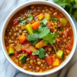 To make veggie-packed lentil chili, gather these ingredients: - 1 cup green or brown lentils, thoroughly rinsed - 1 tablespoon olive oil - 1 medium onion, diced - 3 cloves garlic, minced - 1 bell pepper (any color), diced - 2 medium carrots, diced - 2 celery stalks, diced - 1 medium zucchini, diced - 1 can (14 oz) diced tomatoes, including juice - 2 cups vegetable broth - 1 tablespoon chili powder - 1 teaspoon ground cumin - 1 teaspoon smoked paprika - 1/2 teaspoon cayenne pepper (adjust to your spice preference) - Salt and freshly ground pepper to taste - 1 can (15 oz) kidney beans, drained and rinsed - 1 cup fresh or frozen corn kernels - Chopped fresh cilantro or parsley for garnish (optional) You can switch lentils based on what you have. Try red lentils for a sweeter taste. Black beans or pinto beans can replace kidney beans for a different flavor. Use chickpeas for a unique twist. This chili is flexible and can adapt to your pantry needs! Lentils are great for protein and fiber. They help keep you full and satisfied. Bell peppers add vitamin C, which boosts your immune system. Zucchini is low in calories and high in water, helping you stay hydrated. Carrots give you beta-carotene for healthy eyes. Each ingredient adds flavor and nutrition to your dish, making it both hearty and wholesome. {{ingredient_image_2}} First, gather all your fresh veggies. You need onion, garlic, bell pepper, carrots, celery, and zucchini. Dice them all into small pieces. This helps them cook evenly. Heat a large pot over medium heat. Pour in the olive oil and let it warm up. Add the diced onion and stir for about 3-4 minutes until it turns soft and clear. Next, add the minced garlic. Cook this for 1-2 minutes. You want to smell that lovely garlic aroma. Then, toss in the bell pepper, carrots, and celery. Stir and cook for 5 minutes. The goal is to get them tender without browning. Now, add the diced zucchini into the pot. Cook this for another 3 minutes until it softens. Then, pour in the rinsed lentils and the can of diced tomatoes, including their juice. Next, add the vegetable broth, chili powder, cumin, smoked paprika, and cayenne pepper. Season it all with salt and pepper to your taste. Bring the chili to a boil. When it bubbles, lower the heat. Cover the pot and let it simmer for 25-30 minutes. Stir it occasionally to keep it from sticking. After 30 minutes, check the lentils. They should be soft and cooked through. Fold in the drained kidney beans and corn. Let it simmer for another 5 minutes to warm them up. Taste the chili again and adjust your spices if you need to. When ready, serve it hot. You can add chopped cilantro or parsley on top for some color. Enjoy your veggie-packed chili! To make your lentil chili shine, start with fresh veggies. Use ripe tomatoes and fragrant garlic. This adds depth to the dish. Sauté onions until they turn soft and sweet. This step builds a rich base. Mix in spices early to let them bloom. This brings out their aromas and flavors. Taste as you go, and adjust salt and pepper. A touch of sweetness can come from a dash of sugar or a splash of balsamic vinegar. Know your spice preference. If you like it hot, add more cayenne pepper. For a milder dish, reduce the cayenne. You can also add a dollop of sour cream or yogurt at the end. This cools down the heat. Always taste the chili before serving. You can change the spice level after cooking. A squeeze of lime juice can also brighten the flavor without adding heat. Lentil chili tastes even better the next day. Make it a day ahead for deeper flavors. Store it in an airtight container in the fridge. Reheat on the stove or in the microwave. If the chili thickens, add a splash of broth. This keeps it creamy and smooth. You can also freeze leftovers. Just let them cool before transferring to freezer-safe containers. Pro Tips Use Fresh Ingredients: Whenever possible, opt for fresh vegetables and herbs to enhance the flavor and nutritional value of your chili. Adjust the Spice Level: Feel free to modify the amount of cayenne pepper or add fresh chilies if you prefer a spicier chili. Let it Rest: For even better flavor, let the chili sit for a few hours or refrigerate overnight before reheating to serve. Experiment with Toppings: Try various toppings like avocado, cheese, or jalapeños to customize each bowl to your liking. {{image_4}} This chili is naturally vegan. It uses lentils and veggies for great flavor and texture. To ensure it is gluten-free, simply check your vegetable broth and spices. Most brands are gluten-free, but it's smart to verify. This way, everyone can enjoy a hearty bowl without worry. Want to boost the protein? You can add cooked quinoa or shredded tofu. Both blend well in the chili. Another option is to include chickpeas. They add a nice texture and flavor. Each of these options helps make the dish even more filling and nutritious. Feel free to get creative with your veggies! Sweet potatoes or butternut squash add a touch of sweetness. You might also try adding kale or spinach for extra greens. If you have other favorite vegetables, toss them in! This chili is versatile and welcomes your personal touch. After you enjoy your Veggie Packed Lentil Chili, store leftovers in an airtight container. This keeps the chili fresh and tasty. Let it cool down to room temperature before sealing it up. Store the chili in the fridge for up to five days. Make sure to label your container with the date. This way, you won’t forget how long it has been. If you want to save your chili for later, freezing is a great option. Pour the cooled chili into freezer-safe bags or containers. Leave some space at the top for the chili to expand when it freezes. You can freeze the chili for up to three months. When you’re ready to eat it, just thaw it in the fridge overnight. To reheat your chili, you can use the stove or microwave. For the stove, pour the chili into a pot and heat on low. Stir often until it’s hot all the way through. If you use the microwave, place it in a microwave-safe bowl. Heat it in short bursts of one to two minutes, stirring in between. Always check the temperature before serving to make sure it’s hot enough. Enjoy your warm and hearty chili! Yes, you can use canned lentils. They save time and are easy to use. Rinse them well before adding to the chili. Since they are already cooked, add them in the last few minutes of cooking. This way, they warm up without getting mushy. Lentil chili lasts about four to five days in the fridge. Store it in an airtight container to keep it fresh. When you're ready to eat, just heat it up on the stove or in the microwave. You can serve lentil chili with a few tasty sides. Here are some ideas: - Crispy tortilla chips for crunch - Avocado slices for creaminess - A dollop of sour cream for richness - Fresh bread for dipping - A simple salad for freshness Mix and match these sides to make your meal even better! In this post, we explored how to make a delicious Veggie Packed Lentil Chili. I shared ingredient lists, cooking steps, and tips to enhance flavor. We also looked at variations for vegan and gluten-free diets. Proper storage and reheating methods help you enjoy leftovers longer. Remember, cooking should be fun and easy. With these tips, you can make a meal everyone loves. Enjoy your chili adventure!
