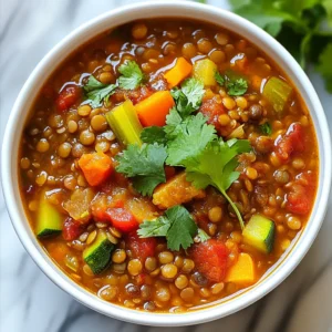 To make veggie-packed lentil chili, gather these ingredients: - 1 cup green or brown lentils, thoroughly rinsed - 1 tablespoon olive oil - 1 medium onion, diced - 3 cloves garlic, minced - 1 bell pepper (any color), diced - 2 medium carrots, diced - 2 celery stalks, diced - 1 medium zucchini, diced - 1 can (14 oz) diced tomatoes, including juice - 2 cups vegetable broth - 1 tablespoon chili powder - 1 teaspoon ground cumin - 1 teaspoon smoked paprika - 1/2 teaspoon cayenne pepper (adjust to your spice preference) - Salt and freshly ground pepper to taste - 1 can (15 oz) kidney beans, drained and rinsed - 1 cup fresh or frozen corn kernels - Chopped fresh cilantro or parsley for garnish (optional) You can switch lentils based on what you have. Try red lentils for a sweeter taste. Black beans or pinto beans can replace kidney beans for a different flavor. Use chickpeas for a unique twist. This chili is flexible and can adapt to your pantry needs! Lentils are great for protein and fiber. They help keep you full and satisfied. Bell peppers add vitamin C, which boosts your immune system. Zucchini is low in calories and high in water, helping you stay hydrated. Carrots give you beta-carotene for healthy eyes. Each ingredient adds flavor and nutrition to your dish, making it both hearty and wholesome. {{ingredient_image_2}} First, gather all your fresh veggies. You need onion, garlic, bell pepper, carrots, celery, and zucchini. Dice them all into small pieces. This helps them cook evenly. Heat a large pot over medium heat. Pour in the olive oil and let it warm up. Add the diced onion and stir for about 3-4 minutes until it turns soft and clear. Next, add the minced garlic. Cook this for 1-2 minutes. You want to smell that lovely garlic aroma. Then, toss in the bell pepper, carrots, and celery. Stir and cook for 5 minutes. The goal is to get them tender without browning. Now, add the diced zucchini into the pot. Cook this for another 3 minutes until it softens. Then, pour in the rinsed lentils and the can of diced tomatoes, including their juice. Next, add the vegetable broth, chili powder, cumin, smoked paprika, and cayenne pepper. Season it all with salt and pepper to your taste. Bring the chili to a boil. When it bubbles, lower the heat. Cover the pot and let it simmer for 25-30 minutes. Stir it occasionally to keep it from sticking. After 30 minutes, check the lentils. They should be soft and cooked through. Fold in the drained kidney beans and corn. Let it simmer for another 5 minutes to warm them up. Taste the chili again and adjust your spices if you need to. When ready, serve it hot. You can add chopped cilantro or parsley on top for some color. Enjoy your veggie-packed chili! To make your lentil chili shine, start with fresh veggies. Use ripe tomatoes and fragrant garlic. This adds depth to the dish. Sauté onions until they turn soft and sweet. This step builds a rich base. Mix in spices early to let them bloom. This brings out their aromas and flavors. Taste as you go, and adjust salt and pepper. A touch of sweetness can come from a dash of sugar or a splash of balsamic vinegar. Know your spice preference. If you like it hot, add more cayenne pepper. For a milder dish, reduce the cayenne. You can also add a dollop of sour cream or yogurt at the end. This cools down the heat. Always taste the chili before serving. You can change the spice level after cooking. A squeeze of lime juice can also brighten the flavor without adding heat. Lentil chili tastes even better the next day. Make it a day ahead for deeper flavors. Store it in an airtight container in the fridge. Reheat on the stove or in the microwave. If the chili thickens, add a splash of broth. This keeps it creamy and smooth. You can also freeze leftovers. Just let them cool before transferring to freezer-safe containers. Pro Tips Use Fresh Ingredients: Whenever possible, opt for fresh vegetables and herbs to enhance the flavor and nutritional value of your chili. Adjust the Spice Level: Feel free to modify the amount of cayenne pepper or add fresh chilies if you prefer a spicier chili. Let it Rest: For even better flavor, let the chili sit for a few hours or refrigerate overnight before reheating to serve. Experiment with Toppings: Try various toppings like avocado, cheese, or jalapeños to customize each bowl to your liking. {{image_4}} This chili is naturally vegan. It uses lentils and veggies for great flavor and texture. To ensure it is gluten-free, simply check your vegetable broth and spices. Most brands are gluten-free, but it's smart to verify. This way, everyone can enjoy a hearty bowl without worry. Want to boost the protein? You can add cooked quinoa or shredded tofu. Both blend well in the chili. Another option is to include chickpeas. They add a nice texture and flavor. Each of these options helps make the dish even more filling and nutritious. Feel free to get creative with your veggies! Sweet potatoes or butternut squash add a touch of sweetness. You might also try adding kale or spinach for extra greens. If you have other favorite vegetables, toss them in! This chili is versatile and welcomes your personal touch. After you enjoy your Veggie Packed Lentil Chili, store leftovers in an airtight container. This keeps the chili fresh and tasty. Let it cool down to room temperature before sealing it up. Store the chili in the fridge for up to five days. Make sure to label your container with the date. This way, you won’t forget how long it has been. If you want to save your chili for later, freezing is a great option. Pour the cooled chili into freezer-safe bags or containers. Leave some space at the top for the chili to expand when it freezes. You can freeze the chili for up to three months. When you’re ready to eat it, just thaw it in the fridge overnight. To reheat your chili, you can use the stove or microwave. For the stove, pour the chili into a pot and heat on low. Stir often until it’s hot all the way through. If you use the microwave, place it in a microwave-safe bowl. Heat it in short bursts of one to two minutes, stirring in between. Always check the temperature before serving to make sure it’s hot enough. Enjoy your warm and hearty chili! Yes, you can use canned lentils. They save time and are easy to use. Rinse them well before adding to the chili. Since they are already cooked, add them in the last few minutes of cooking. This way, they warm up without getting mushy. Lentil chili lasts about four to five days in the fridge. Store it in an airtight container to keep it fresh. When you're ready to eat, just heat it up on the stove or in the microwave. You can serve lentil chili with a few tasty sides. Here are some ideas: - Crispy tortilla chips for crunch - Avocado slices for creaminess - A dollop of sour cream for richness - Fresh bread for dipping - A simple salad for freshness Mix and match these sides to make your meal even better! In this post, we explored how to make a delicious Veggie Packed Lentil Chili. I shared ingredient lists, cooking steps, and tips to enhance flavor. We also looked at variations for vegan and gluten-free diets. Proper storage and reheating methods help you enjoy leftovers longer. Remember, cooking should be fun and easy. With these tips, you can make a meal everyone loves. Enjoy your chili adventure!