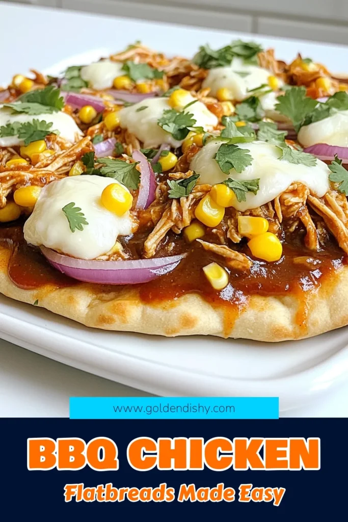 Get ready for a BBQ Chicken Flatbread Extravaganza that will wow your taste buds! This quick and easy recipe features crispy flatbreads topped with smoky BBQ chicken, gooey mozzarella, and fresh veggies. Perfect for a casual dinner or game day snack, each bite is packed with flavor. Click through for step-by-step instructions and make your next meal one to remember! #BBQChicken #FlatbreadRecipes #DinnerIdeas #EasyRecipes