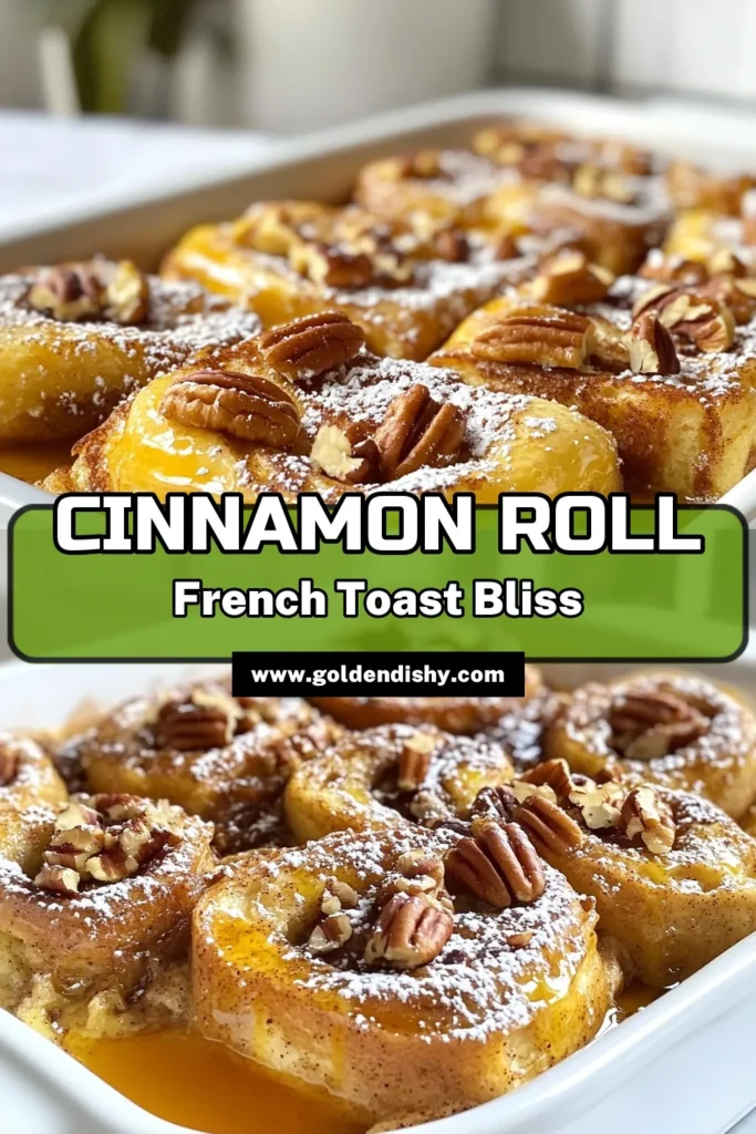 Indulge in the warmth of our Cinnamon Roll French Toast Casserole! This easy breakfast casserole combines fluffy cinnamon roll pieces with a creamy egg mixture, making it the perfect sweet brunch recipe. Whip it up with minimal effort for your family or guests. Enjoy baked French toast topped with maple syrup and icing for an irresistible treat! Save the recipe and impress everyone at your next gathering! #CinnamonRollFrenchToast #BreakfastCasserole #BrunchRecipes #BakedFrenchToast