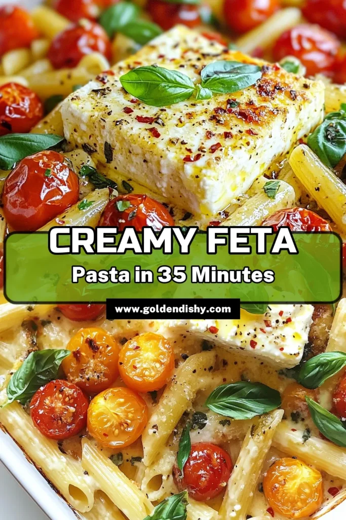 Discover the deliciousness of Creamy Baked Feta Pasta, an irresistible Mediterranean Pasta Bake that's perfect for weeknight dinners or gatherings. This Easy Pasta Dish features flavorful feta cheese, juicy cherry tomatoes, and perfectly al dente penne pasta. Try this Baked Feta Recipe today and enjoy a dish that’s simple to prepare and packed with taste. Save this recipe for a delightful meal! #BakedFetaPasta #MediterraneanCuisine #EasyDinnerIdeas #PastaLovers