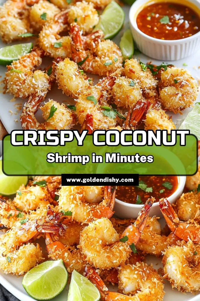 Discover the ultimate Easy Coconut Shrimp Recipe with these Crispy Air Fryer Coconut Shrimp! This healthy air fryer shrimp is coated in a delicious blend of shredded coconut and panko breadcrumbs, delivering a crunchy, flavorful bite. In just 25 minutes, you can enjoy this delightful Coconut Shrimp with Panko as a perfect appetizer or snack. Ready to impress your guests? Save this Air Fryer Shrimp Recipe now! #CoconutShrimp #HealthyRecipes #AirFryerRecipes #SeafoodLovers