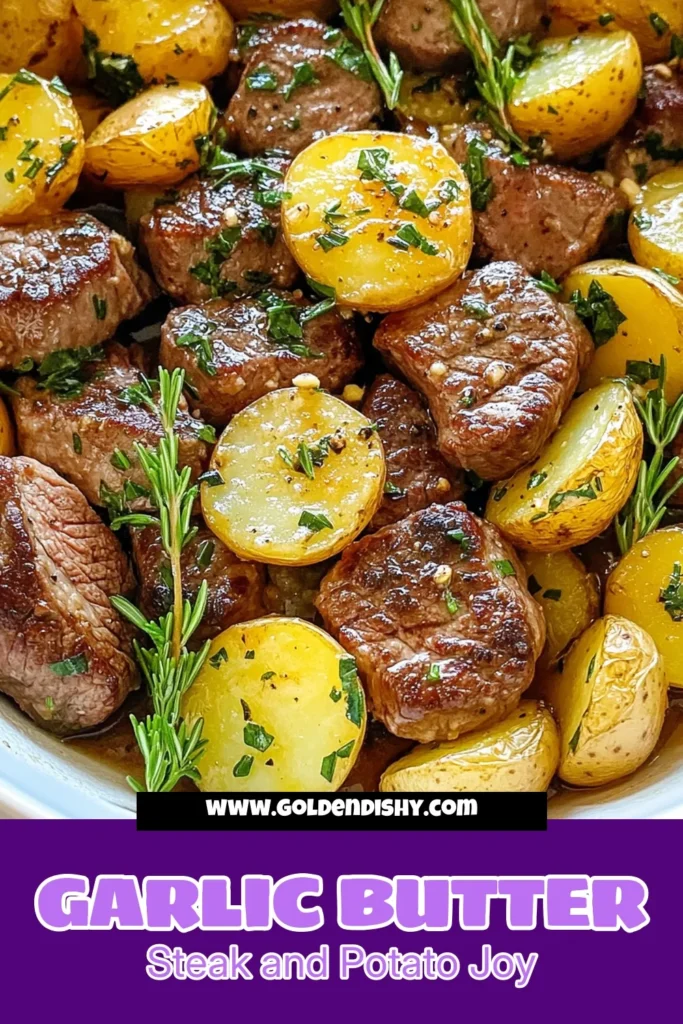 Indulge in this delicious Garlic Butter Steak and Potatoes Skillet that combines tender sirloin steak with buttery, garlicky potatoes! This easy garlic butter dish is perfect for a quick steak dinner, ready in just 40 minutes. Try this ultimate garlic butter steak recipe tonight for an unforgettable meal! Don’t forget to save it for later! #GarlicButterSteakRecipe #SkilletSteakAndPotatoes #QuickSteakDinner #EasyGarlicButterDish