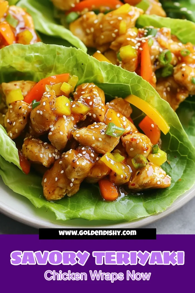 Discover the ultimate savory Teriyaki Chicken Lettuce Wraps that everyone will love! This healthy chicken wraps recipe features tender chicken marinated in low-sodium soy sauce for a guilt-free and delicious meal. Perfect for busy weeknights, this easy teriyaki chicken dish comes together in just 30 minutes. Try these tasty and nutritious low-sodium soy sauce recipes today! Save this recipe for your next family dinner! #TeriyakiChicken #HealthyRecipes #ChickenWraps #EasyRecipes