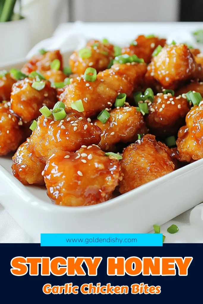 Savor the incredible flavors of Sweet and Savory Honey Garlic Chicken Bites! These easy-to-make bites are coated in a delicious honey garlic marinade and air-fried to crispy perfection. Perfect for meals or snacks, they are sure to impress your family and friends. Ready to elevate your dinner game? Click through for the full recipe and make these mouthwatering chicken bites tonight! #HoneyGarlic #ChickenRecipes #AirFryerMeals #EasyDinners