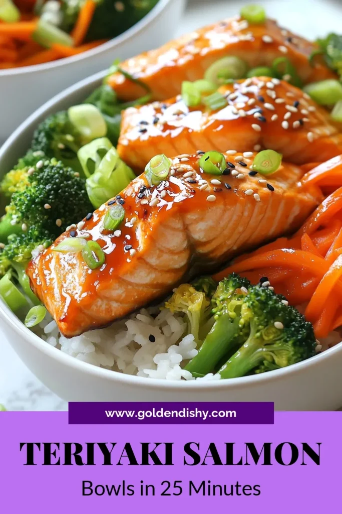 Discover the irresistible Teriyaki Salmon Bowls, a perfect blend of flavors and nutrition! This easy dinner idea showcases healthy salmon recipes with rich salmon teriyaki sauce that you can whip up in just 25 minutes. Enjoy vibrant veggies and jasmine rice in this delightful dish inspired by Japanese cuisine recipes. Try it tonight and bring a taste of Japan to your table! Save this recipe for later and enjoy! #TeriyakiSalmonBowls #EasyDinnerIdeas #HealthySalmonRecipes #JapaneseCuisineRecipes