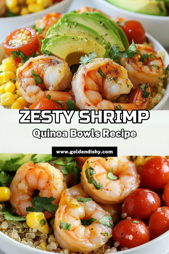 Discover the best Cilantro Lime Shrimp Bowl that combines juicy garlic lime shrimp with fluffy quinoa for a healthy dinner option. This vibrant shrimp quinoa recipe is packed with fresh ingredients like corn, cherry tomatoes, and avocado, making it a perfect choice for quick dinner recipes. Enjoy a nutritious meal that’s easy to prepare and bursting with flavor. Try it now and impress your family and friends! #CilantroLimeShrimpBowl #HealthyShrimpBowls #ShrimpQuinoaRecipe #QuickDinnerRecipes