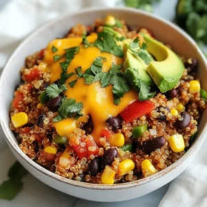 - 1 cup quinoa (rinsed) - 2 cups vegetable broth - 1 tablespoon olive oil - 1 small onion (finely diced) - 2 cloves garlic (minced) - 1 red bell pepper (diced) - 1 can black beans (drained and rinsed) - 1 can sweet corn kernels (drained) - 1 can diced tomatoes with green chilies (undrained) - 1 tablespoon chili powder - 1 teaspoon ground cumin - &frac12; teaspoon smoked paprika - Salt and pepper to taste - 1 cup shredded cheddar cheese - Fresh cilantro for garnish - Ripe avocado slices To make my Tex-Mex Quinoa Skillet, I gather these simple ingredients that create a burst of flavor. First, I rinse the quinoa to remove any bitterness. Next, I grab vegetable broth to cook the quinoa. Olive oil adds a nice richness to the dish and helps saut&eacute; the veggies. For the veggies, I finely dice a small onion and mince two cloves of garlic. A red bell pepper adds sweetness and color. I always keep canned goods on hand, like black beans and corn, which are packed with nutrients. Diced tomatoes with green chilies add a bit of spice and juiciness. I season the dish with chili powder, cumin, smoked paprika, salt, and pepper for depth. If I want to make it extra special, I top it with shredded cheddar cheese, fresh cilantro, or creamy avocado slices. These toppings not only enhance the taste but also make the dish look inviting. This combination of ingredients makes each bite a delightful experience. {{ingredient_image_2}} - Start by combining 1 cup of rinsed quinoa and 2 cups of vegetable broth in a medium saucepan. - Bring it to a boil over medium-high heat. - Once it boils, reduce the heat to low. Cover the pan and let it simmer for about 15 minutes. - When done, the quinoa should be fluffy and all the liquid should be absorbed. - Remove it from heat and let it sit uncovered for a few minutes. - In a large skillet, heat 1 tablespoon of olive oil over medium heat. - Add 1 small diced onion and saut&eacute; for 3 to 4 minutes until it turns translucent. - Then, add 2 minced garlic cloves and 1 diced red bell pepper. - Cook for another 2 to 3 minutes until the bell pepper is soft. - Now, stir in 1 can of black beans, 1 can of sweet corn, and 1 can of diced tomatoes with green chilies, including the juice. - Sprinkle in 1 tablespoon of chili powder, 1 teaspoon of ground cumin, and &frac12; teaspoon of smoked paprika. - Mix everything well and cook for about 5 minutes. This helps the flavors blend nicely. - Carefully fold the cooked quinoa into the skillet mixture. - Season it with salt and freshly cracked pepper to taste. - Stir everything together and heat until it&rsquo;s piping hot. - If you want, sprinkle 1 cup of shredded cheddar cheese over the top. - Cover the skillet with a lid for a couple of minutes to melt the cheese. - Dish out the Tex-Mex quinoa skillet onto plates. - Garnish with fresh cilantro and add slices of ripe avocado on top for a creamy finish. Start by rinsing your quinoa. This step helps remove the bitter coating called saponin. Rinse it in a fine mesh strainer under cold water for about 30 seconds. This simple action improves the texture. Each brand of quinoa may need a different amount of liquid. If your brand suggests using more or less broth, adjust it. This helps ensure your quinoa cooks perfectly every time. Want more kick? Add extra spices or a splash of hot sauce to the mix. You can also try fresh lime juice. A squeeze of lime brightens the dish. It adds a zesty flavor that makes every bite exciting. Don't be afraid to experiment with flavors! Serving your dish in colorful bowls makes it pop! Use bright colors to create an inviting plate. It&rsquo;s fun and makes the meal feel special. Adding lime wedges on the side gives a nice touch. This not only looks great but also allows guests to add more lime if they wish. A vibrant presentation enhances the dining experience! Pro Tips Rinse Your Quinoa: Always rinse quinoa before cooking to remove its natural coating, called saponin, which can impart a bitter taste. Customize Your Veggies: Feel free to add or substitute other vegetables like zucchini, spinach, or jalape&ntilde;os to customize the flavor and nutrition. Make It Ahead: This Tex-Mex skillet can be made ahead of time and stored in the refrigerator for up to 4 days, making it perfect for meal prep. Spice Adjustments: Adjust the level of spiciness by increasing or decreasing the chili powder and adding fresh jalape&ntilde;os or hot sauce as desired. {{image_4}} You can change up the protein in your Tex-Mex quinoa skillet. Adding cooked chicken or turkey gives it a hearty touch. If you prefer plant-based options, tofu works great too. You can also swap black beans for pinto or kidney beans. This keeps the dish fresh and exciting. If you're going vegetarian or vegan, there's an easy fix. Just skip the cheese or try plant-based cheese instead. This keeps the flavors while sticking to your diet. Always check that canned goods are vegan-friendly. It&rsquo;s a simple step that makes a big difference. You can also switch the grain for a new twist. Brown rice or quinoa blends make a nice base. For a lower-carb option, try cauliflower rice. This keeps your meal light but still packed with flavor. Each grain brings its own texture, so pick what you like best! Store any leftovers in an airtight container. This keeps them fresh and tasty. For best flavor, eat the dish within 3-4 days. Check for any signs of spoilage before enjoying your meal. You can freeze portions for easy meal prep. Divide the skillet into single servings and place them in freezer-safe containers. When you want to eat, thaw overnight in the fridge. This helps keep the texture nice and prevents sogginess. For a quick method, use the microwave. Heat for 1-2 minutes or until warm. Stir halfway to ensure even heating. For a stovetop option, add a splash of water to the skillet. Heat on low, stirring often, until everything is hot. This method keeps the dish's texture just right. Total time is approximately 30 minutes. This includes cooking the quinoa and saut&eacute;ing the veggies. Yes, rice or cauliflower rice work well. Both options give a nice texture and taste. Yes, all ingredients are gluten-free. You can enjoy this dish without worry. Add more chili powder or diced jalape&ntilde;os. You can adjust the heat to your taste. Suggestions for sides include guacamole, salsa, or tortilla chips. These add extra flavor and fun! This Tex-Mex Quinoa Skillet is easy to make and full of flavor. Start with quinoa and broth, then saut&eacute; fresh veggies. Mix in black beans, corn, and spices. Finish with melting cheese on top. You can make it your own with different proteins or by changing grains. Leftovers store well in the fridge or freezer. Enjoy a colorful, tasty meal that fits your diet. With simple steps and tasty options, this dish is a win for dinner!