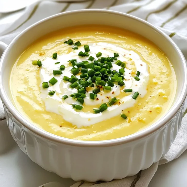 - 1 medium head of cauliflower, cut into bite-sized florets - 2 tablespoons extra virgin olive oil - Kosher salt and freshly ground black pepper, to taste - 1 medium onion, finely diced - 3 cloves garlic, minced - 3 cups vegetable broth (low-sodium recommended) - 1 cup coconut milk (or heavy cream for a richer texture) - 1 teaspoon ground cumin - 1/2 teaspoon smoked paprika - Fresh chives or parsley, finely chopped, for garnish When cooking, always choose fresh ingredients. Fresh cauliflower has a firm texture and bright color. Look for heads without brown spots or soft areas. For the best flavor, use high-quality olive oil. Extra virgin olive oil adds richness. Fresh herbs like chives or parsley bring a burst of flavor and color to your dish. If you need a vegan option, use coconut milk. It gives a creamy texture without dairy. For those who can't use nuts, heavy cream works well instead of coconut milk. If you have a garlic allergy, omit the garlic or use garlic oil for flavor. For a low-sodium diet, choose low-sodium vegetable broth. {{ingredient_image_2}} First, set your oven to 425°F (220°C). This heat will help the cauliflower roast well. A hot oven makes the florets brown nicely. This adds a rich flavor to the soup. Next, take one medium head of cauliflower and cut it into bite-sized florets. In a large bowl, mix the florets with 2 tablespoons of extra virgin olive oil. Make sure each piece gets coated. Then, sprinkle kosher salt and freshly ground black pepper over the cauliflower. Toss it all together. Now, spread the seasoned florets on a large baking sheet in a single layer. Roast them in your preheated oven for 25-30 minutes. Stir the florets halfway through to ensure they cook evenly. Look for a nice golden brown color and tender texture. While the cauliflower roasts, grab a large pot. Heat a drizzle of olive oil over medium heat. Add one finely diced onion and sauté it for about 5 minutes. Wait until the onion becomes translucent. Then, add 3 minced garlic cloves and sauté for another 1-2 minutes. The garlic should smell great! After that, add the roasted cauliflower to the pot. Pour in 3 cups of vegetable broth. Sprinkle in 1 teaspoon of ground cumin and 1/2 teaspoon of smoked paprika. Stir well to mix all the flavors together. Bring the mixture to a gentle simmer. Let it cook for 10 minutes. This step helps combine the tastes beautifully. To make your soup smooth, blend it well. Use an immersion blender for easy mixing. If you want it creamier, add more coconut milk or heavy cream. Make sure to blend until there are no lumps. If it feels too thick, add more vegetable broth a little at a time. You can make this soup even tastier by adding more spices. Try a pinch of nutmeg for warmth, or a squeeze of lemon for freshness. For some heat, add red pepper flakes. Taste as you go, so you find the right balance. Herbs like thyme or rosemary can also bring new flavors. Presentation can make your dish pop! Pour the soup into bowls and add a swirl of coconut milk on top. This adds a nice touch. Sprinkle fresh chives or parsley for color. Serve with crusty bread on the side. This makes the meal feel complete and inviting. Pro Tips Roasting for Flavor: Roast the cauliflower until it's deeply golden brown; this enhances the soup's flavor profile and adds a caramelized sweetness. Adjusting Consistency: If the soup is too thick after blending, add a bit more vegetable broth or coconut milk until you reach your desired creaminess. Infuse More Spice: For an extra kick, consider adding a pinch of cayenne pepper or a dash of hot sauce to elevate the flavor. Garnish Creatively: Experiment with different garnishes such as roasted nuts, seeds, or a drizzle of chili oil for added texture and flavor contrast. {{image_4}} You can easily make this soup vegan and dairy-free. Instead of heavy cream, use coconut milk. It adds creaminess and flavor. For extra richness, try cashew cream or almond milk. Both make the soup smooth without dairy. To boost protein, add cooked lentils or chickpeas. They blend well with the flavors. You can also mix in diced tofu or shredded rotisserie chicken. These add heartiness and make the soup more filling. Want some heat? Add red pepper flakes or diced jalapeños while cooking. For a twist, try adding curry powder or turmeric. These spices give the soup a new depth of flavor. Experiment with different herbs like thyme or rosemary for unique tastes. To keep your creamy roasted cauliflower soup fresh, store it in an airtight container. Make sure to cool the soup to room temperature before sealing. This helps prevent condensation, which can make the soup watery. You can keep it in the fridge for up to three days. Just label the container with the date for easy tracking. When you are ready to enjoy leftovers, reheat the soup gently. Pour the soup into a pot over low heat. Stir often to avoid burning. If the soup seems too thick, you can add a splash of vegetable broth or water. Heat until warmed through, but do not boil. This keeps the flavors intact. Freezing is a great option for longer storage. To freeze, pour the cooled soup into freezer-safe bags or containers. Leave some space at the top, as liquids expand when frozen. Label with the date and freeze for up to three months. When you're ready to eat, thaw it in the fridge overnight or use the microwave for a quicker option. Reheat as mentioned above for best results. To make the soup thicker, you can add more cauliflower. Simply roast an extra cup of florets and blend them in. You can also add a small potato while cooking the soup. The potato will break down and add creaminess. Another option is to use less broth. Start with two cups instead of three. Then, blend and check the thickness. Yes, you can use frozen cauliflower. It is a great time-saver. Just remember to thaw it first. Drain any excess water to avoid a watery soup. Roasting frozen cauliflower may not give the same caramelized flavor. However, it can still taste great when blended. Toppings can make your soup even better. Here are some tasty ideas: - Croutons for crunch - A drizzle of olive oil - Fresh chives or parsley for color - Toasted nuts for added texture - A sprinkle of cheese, like feta or parmesan Feel free to mix and match your favorite toppings! Each adds a new twist to the dish. We explored how to make creamy roasted cauliflower soup. You learned about key ingredients, their quality, and substitutions. I gave you step-by-step cooking instructions to ensure success. Tips for perfecting your soup's flavor and texture were shared. Don’t forget the variations and storage info for easy meals later. Overall, enjoy experimenting in the kitchen! This soup is simple, flexible, and delicious.