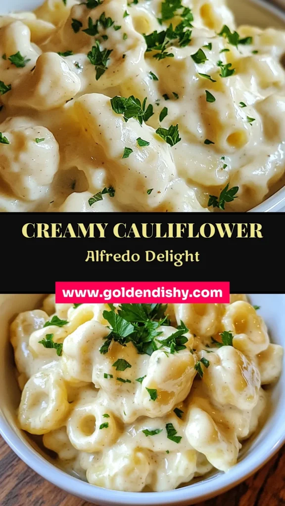 Indulge in this Creamy Cauliflower Alfredo, a delightful dairy-free pasta recipe that’s both healthy and satisfying. Made with a rich plant-based alfredo sauce, this recipe features whole wheat pasta for a nutritious twist. Perfect for vegans and pasta lovers alike, it’s easy to make and full of flavor. Save this healthy vegan pasta for your next meal! #CreamyCauliflowerAlfredo #DairyFree #HealthyPasta #PlantBasedCooking