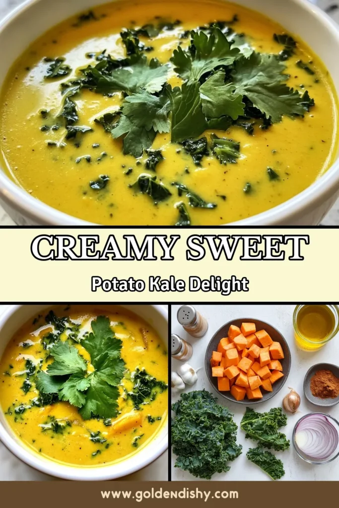 Discover the delicious and nutritious sweet potato kale soup that’s perfect for any time of year. This creamy sweet potato soup is not only a comforting dish but also a healthy soup recipe packed with flavor. This vegan kale soup recipe uses coconut milk for richness, making it an ideal choice for a wholesome meal. Ready to make this tasty dish? Click to find the full recipe and enjoy every bite! #SweetPotatoKaleSoup #VeganKaleSoup #HealthySoupRecipes #CoconutMilkSoup