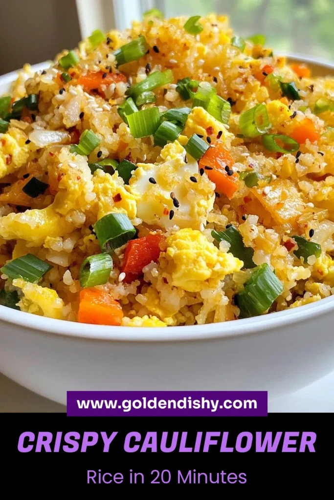 Discover the delicious and healthy Crispy Cauliflower Fried Rice, a perfect Keto Cauliflower Rice Recipe for anyone looking for Healthy Fried Rice Alternatives. This Cauliflower Fried Rice Vegan dish is easy to make and great for meal prep! Packed with flavor and nutrients, it’s an excellent choice for a quick weeknight dinner. Try it out today and elevate your meals! #CauliflowerRice #HealthyRecipes #MealPrep #KetoDiet