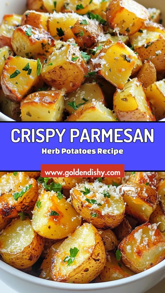 Savor the flavor of these Parmesan herb roasted potatoes, the perfect easy potato side dish for any meal. This roasted baby potatoes recipe combines crispy Parmesan potatoes with aromatic herbs for a delightful bite. Simply toss, roast, and enjoy the flavorful roasted potatoes as a crowd-pleaser. Try this recipe today and elevate your dinner! Save this for your next mealtime inspiration. #ParmesanPotatoes #EasySideDish #RoastedPotatoes #CrispyPotatoes