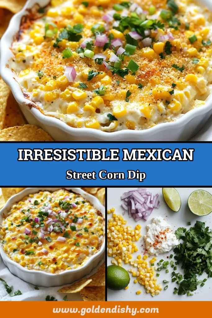 Discover the irresistible Baked Mexican Street Corn Dip! This creamy corn dip recipe combines fresh corn, savory cheese, and zesty spices, making it the ultimate easy Mexican appetizer. Whether you’re hosting a party or enjoying a cozy night in, this cheesy corn dip with queso is sure to impress. Serve it with tortilla chips for the perfect snack. Try this grilled corn dip today for a taste of Mexico! Save this recipe! #MexicanAppetizer #CornDip #PartyFood #ComfortFood