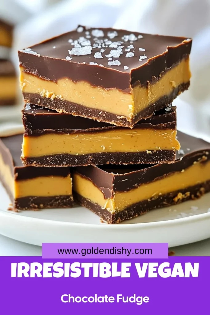 Indulge in this delicious Vegan Chocolate Peanut Butter Fudge that's perfectly creamy and rich. This easy vegan dessert is a satisfying dairy-free fudge that requires no baking. With just a few simple ingredients, this peanut butter fudge recipe will become your go-to no-bake vegan treat. Perfect for sharing or satisfying your sweet tooth! Try it today and save for later! #VeganChocolateFudge #PeanutButterFudgeRecipe #DairyFreeFudge #EasyVeganDesserts