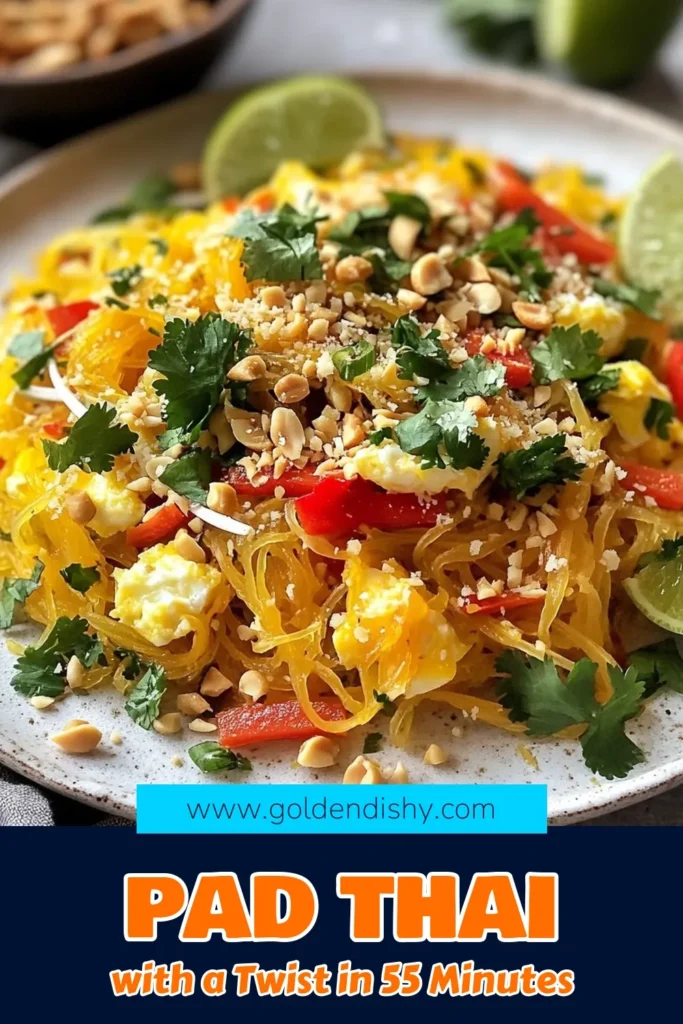 Try this delicious Spaghetti Squash Pad Thai for a healthy twist on a classic dish! This healthy pad Thai recipe is not only vegan and low-carb but also gluten-free, making it a perfect choice for any diet. Enjoy the vibrant flavors with fresh bean sprouts, garlic, and peanuts. Perfect for a quick dinner! Save this gluten-free spaghetti squash recipe for a tasty meal that everyone will love. #HealthyLiving #VeganRecipes #LowCarb #GlutenFreeEats