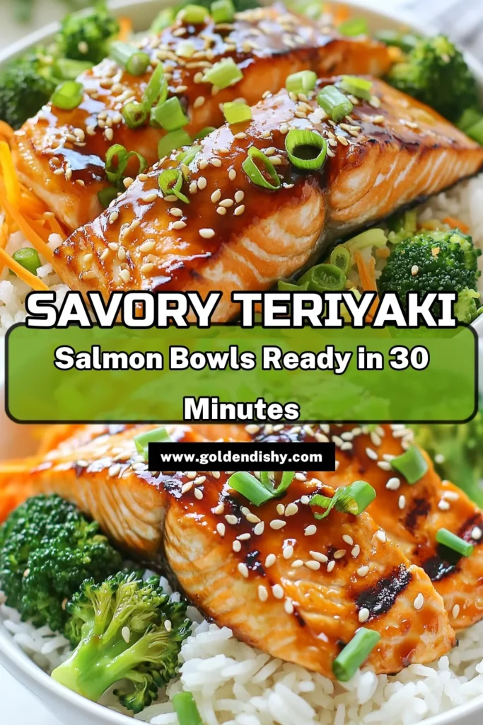 Indulge in a delicious and healthy meal with this Teriyaki Salmon Bowl recipe! This easy teriyaki salmon dish features grilled salmon teriyaki atop a bed of warm jasmine rice, steamed broccoli, and vibrant carrots. Perfect for a nutritious weeknight dinner, these salmon rice bowls are packed with flavor and fresh ingredients. Try this salmon rice bowl recipe today and enjoy a delightful, healthy feast! Save this recipe for later! #TeriyakiSalmonBowl #SalmonRiceBowl #EasyTeriyakiSalmon #HealthySalmonBowl