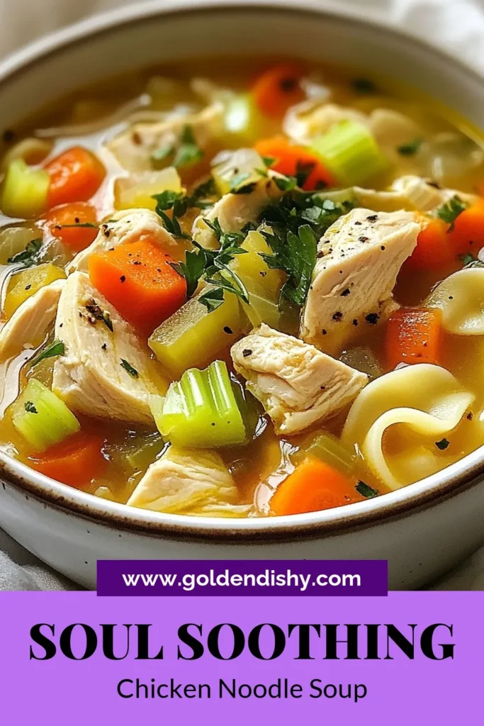 Warm up with this revitalizing chicken penicillin soup that's perfect for chilly days! This easy chicken broth soup combines tender chicken, fresh veggies, and hearty egg noodles to create a healthy chicken noodle soup that's both comforting and nutritious. Discover how to make this homemade chicken soup with noodles in just 35 minutes. Save this delicious chicken penicillin soup recipe for your next meal! #ChickenSoup #HealthyRecipes #ComfortFood #SoupSeason