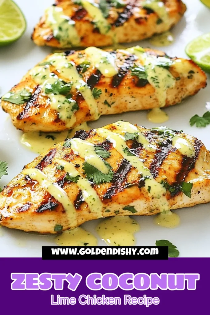 Discover the tropical flavors of Coconut Lime Chicken, a must-try in your collection of easy chicken recipes! This delightful dish features a mouthwatering tropical chicken marinade with coconut milk, lime, and a hint of spice. Perfectly grilled, this cilantro lime chicken will impress your family and friends. Ready in just 1 hour and 10 minutes, it’s great for weeknight dinners or special occasions. Save this recipe now and elevate your meal game! #CoconutLimeChicken #EasyChickenRecipes #TropicalFlavors #GrilledChicken