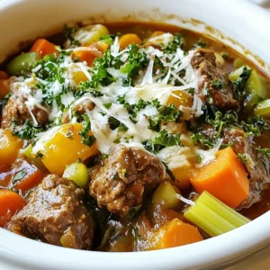 - 1.5 lbs beef chuck, cut into 1-inch cubes - 1 medium onion, finely chopped - 3 cloves garlic, minced - 2 large carrots, diced - 1 celery stalk, diced - 1 cup green beans, trimmed and cut in half - 2 cups kale, chopped into bite-sized pieces - 1 can (14 oz) crushed tomatoes - 2 cups beef broth - 2 teaspoons dried oregano - 1 teaspoon dried rosemary - Salt and black pepper to taste - 2 tablespoons olive oil - 1 cup grated Parmesan cheese (plus extra for serving) - 1 tablespoon fresh basil, finely chopped (for garnish) When you make Tuscan Beef Casserole, you need some key ingredients. First, you need beef chuck. This meat is perfect for slow cooking. It becomes tender and full of flavor. Next, gather fresh vegetables. You will use onion, garlic, carrots, celery, green beans, and kale. Each adds a tasty touch. They also make the dish colorful and healthy. You will also need canned tomatoes and beef broth. These ingredients help create a rich sauce that brings everything together. For spices, use dried oregano and dried rosemary. They give the casserole its signature Tuscan flavor. Don&rsquo;t forget salt and black pepper to taste. Finally, finish with olive oil, Parmesan cheese, and fresh basil. The cheese melts into the dish, making it creamy. The basil adds a fresh pop of color and flavor. With these ingredients, you can create a hearty and flavorful meal that warms the soul. {{ingredient_image_2}} First, prepare your Dutch oven. Heat 2 tablespoons of olive oil over medium-high heat. Wait until the oil shimmers. Add 1.5 lbs of beef chuck, cut into 1-inch cubes. Don't crowd the pan; do this in batches. Brown the beef on all sides. This gives it a tasty crust. Once browned, transfer the beef to a plate and set it aside. In the same pot, add your chopped onion, minced garlic, diced carrots, and diced celery. Cook these for about 5 minutes. Stir them often. You want the onion to be soft and clear. This step builds the base flavor of your dish. Now, return the browned beef to the pot. Add one can of crushed tomatoes and 2 cups of beef broth. Mix in 2 teaspoons of dried oregano and 1 teaspoon of dried rosemary. Season with salt and black pepper to taste. Stir well to ensure everything combines evenly. Next, turn up the heat to bring the mixture to a gentle boil. Once boiling, reduce the heat to low. Cover the pot and let it simmer for about 1.5 hours. Stir occasionally. This helps the beef become tender and soak up the flavors from the veggies and herbs. After 1.5 hours, it&rsquo;s time to add the greens. Stir in 1 cup of trimmed green beans and 2 cups of chopped kale. Cook for another 15 minutes. The greens should wilt and become tender. Look for a bright green color to know they are done. Finally, stir in 1 cup of grated Parmesan cheese. Mix until it melts completely. This adds a creamy finish to the casserole. Serve generous portions in bowls. Add more Parmesan on top and a sprinkle of fresh basil for color and flavor. Enjoy! Using homemade broth makes this dish taste richer. Store-bought broth works too, but it can lack depth. If you want a unique taste, try swapping spices. For instance, use thyme instead of oregano or add a pinch of red pepper flakes for some heat. Searing the meat correctly is key. It locks in flavor and adds a nice crust. Make sure the pan is hot before adding beef. This helps to brown it evenly. For cooking greens, add them at the right time. Green beans and kale should go in about 1.5 hours into cooking. They need time to soften but should not become mushy. Serve this hearty casserole with crusty bread. It&rsquo;s great for soaking up all the rich sauce. A fresh salad pairs nicely too, adding a crisp balance to the meal. To elevate presentation, use colorful bowls. Sprinkle extra Parmesan on top for a nice finish. A few fresh basil leaves add a pop of green and enhance the dish&rsquo;s appeal. Pro Tips Choose the Right Cut: For the best flavor and texture, use beef chuck as it becomes tender and juicy when slow-cooked. Layer Your Flavors: Don't rush the browning of the beef; a good sear adds depth to the dish and enhances the overall flavor. Fresh Herbs Matter: Whenever possible, use fresh herbs instead of dried for a brighter taste. They can elevate the dish significantly. Adjust Consistency: If the casserole seems too thick after cooking, you can add a splash of beef broth or water to reach your desired consistency. {{image_4}} You can easily change the beef in this casserole. Try using brisket or round steak. For a lighter option, chicken thighs work great. If you want to skip meat, go for lentils or chickpeas. They soak up the flavors well. Feel free to swap out vegetables based on the season. In summer, add zucchini or bell peppers. In fall, use butternut squash or sweet potatoes. The goal is to keep it fresh and colorful. If you're avoiding gluten, use gluten-free broth and check your canned tomatoes. For those who are dairy-free, leave out the cheese or use a plant-based alternative. Nutritional yeast can add a cheesy taste without the dairy. For a vegetarian version, skip the beef and add more veggies, like mushrooms and eggplant. You can also use vegetable broth for a rich flavor. To add some heat, try crushed red pepper flakes or diced jalape&ntilde;os. These spices can give your casserole a nice kick. Herbs can also transform the dish. Besides oregano and rosemary, consider thyme or parsley. Fresh herbs can make it taste bright and lively. Experiment with what you have! To store your Tuscan beef casserole, let it cool first. Place it in a container with a tight lid. Glass or plastic containers work well. Make sure to store it in the fridge within two hours of cooking. This keeps it safe and fresh. You can enjoy the leftovers for up to four days. To freeze the casserole, let it cool completely. Transfer it into a freezer-safe container. Use plastic wrap to cover the top, then seal it with a lid. This helps prevent freezer burn. When you are ready to eat, take it out of the freezer and place it in the fridge for a day to thaw. For quick reheating, you can microwave individual portions. In the fridge, the casserole lasts about four days. If frozen, it can stay good for up to three months. Check for signs of spoilage before eating. If it has a strange smell or color, it&rsquo;s best to toss it. Always trust your senses when it comes to food safety. Yes, you can use a slow cooker. Sear the beef first, then add everything to the slow cooker. Set it on low for 6-8 hours or high for 3-4 hours. This method keeps the beef tender and the flavors deep. Just remember, less liquid may be needed since slow cookers trap moisture. I suggest pairing this dish with: - Crusty bread for dipping - A fresh green salad - Mashed potatoes for a creamy side - Roasted vegetables for extra nutrients These sides will complement the hearty flavors of the casserole well. You can prepare this casserole a day in advance. Make the dish, let it cool, and store it in the fridge. When ready to eat, reheat in the oven at 350&deg;F (175&deg;C) for about 30 minutes. Ensure it reaches a safe temperature before serving. This makes meal prep easier! Absolutely! To add heat, try these options: - Mix in red pepper flakes while cooking. - Use spicy Italian sausage instead of beef. - Add diced jalape&ntilde;os for a fresh kick. These changes will give your casserole a fun twist and keep it exciting! This Tuscan Beef Casserole blends simple ingredients for maximum flavor. You learned about key components like beef, fresh veggies, and spices. Each step, from searing to garnishing, builds a hearty dish. Tips enhance taste, and variations offer creativity to suit your needs. Whether you add spice or swap ingredients, this meal is versatile. Finally, proper storage keeps leftovers tasty and safe. Enjoy your cooking journey, knowing you'll create a meal everyone loves.