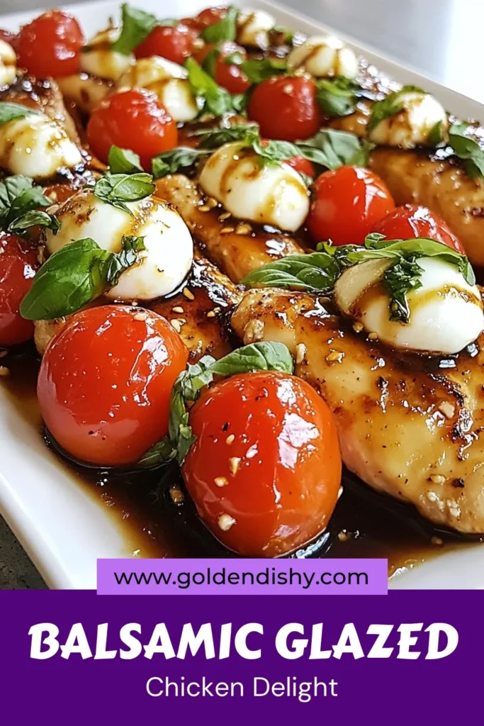 Indulge in this easy chicken dinner with our delightful Balsamic Glazed Caprese Chicken recipe. Featuring juicy chicken with balsamic vinegar, fresh mozzarella, and cherry tomatoes, this dish is a crowd-pleaser. Perfect for busy nights, it's a simple yet stunning meal that will impress your family and friends. Give this Caprese chicken recipe a try and elevate your dinner game tonight! Save this for a delicious weeknight meal! #BalsamicGlazedChicken #CapreseChickenRecipe #EasyChickenDinner #FreshMozzarellaChickenRecipe