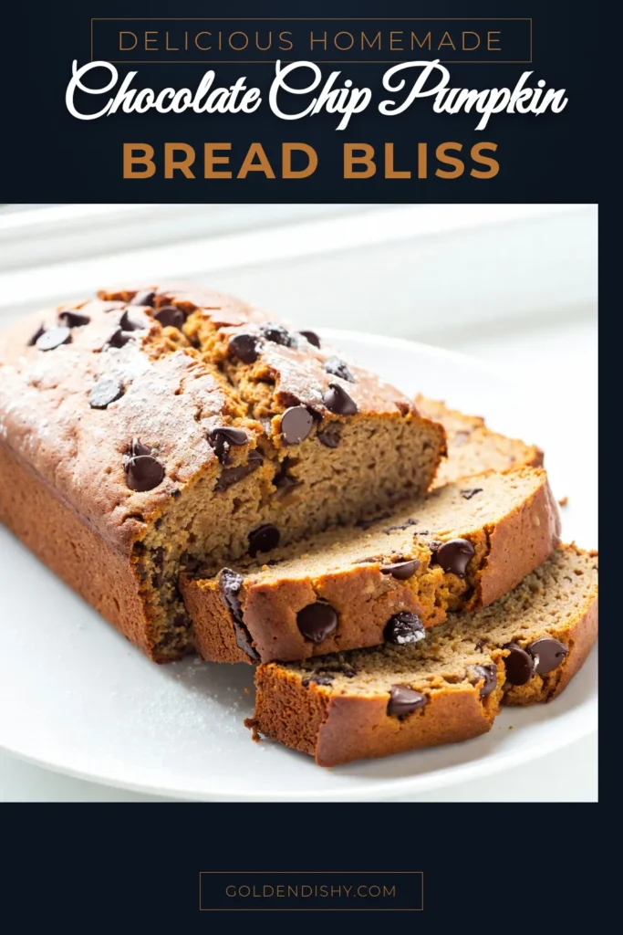 Indulge in the delightful flavors of fall with this easy Chocolate Chip Pumpkin Bread recipe. Perfectly moist and loaded with semi-sweet chocolate, this Chocolate Pumpkin Bread is simple to make and a must-try for your fall baking adventures. Enjoy it warm for a cozy treat or impress guests at your next gathering. Save this delicious pumpkin bread recipe and bring joy to your kitchen today! #ChocolateChipPumpkinBread #FallBakingRecipes #PumpkinBreadRecipe #EasyPumpkinBread