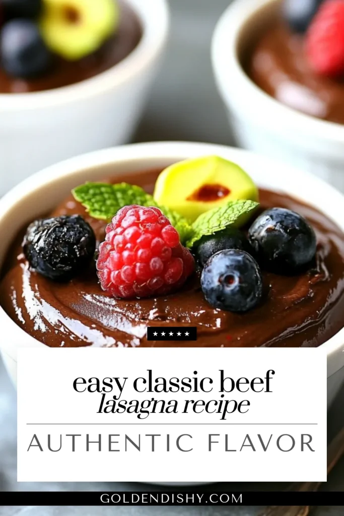 Indulge your sweet tooth with this delicious dark chocolate avocado mousse - a healthy chocolate dessert that's vegan and guilt-free! This easy vegan chocolate mousse recipe combines ripe avocados with rich dark cocoa for a creamy, luscious treat that's perfect for any occasion. Enjoy this indulgent chocolate mousse topped with fresh berries and mint. Try it today and savor the sweetness! #HealthyDessert #AvocadoDessertRecipes #VeganMousse #ChocolateLovers