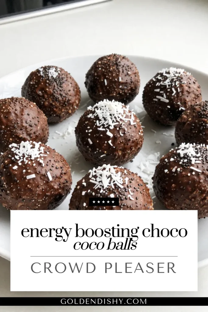 Looking for a quick and delicious energy boost? Try this energy balls recipe for Choco-Coco Bliss Energy Balls! These no-bake energy balls are packed with wholesome ingredients like oats, cocoa, and coconut, making them the perfect vegan chocolate snacks. A great option for healthy snack ideas, these cocoa coconut energy bites are easy to make and irresistible. Save this recipe for a nutritious treat! #EnergyBalls #HealthySnacks #VeganRecipes #CocoaCoconut