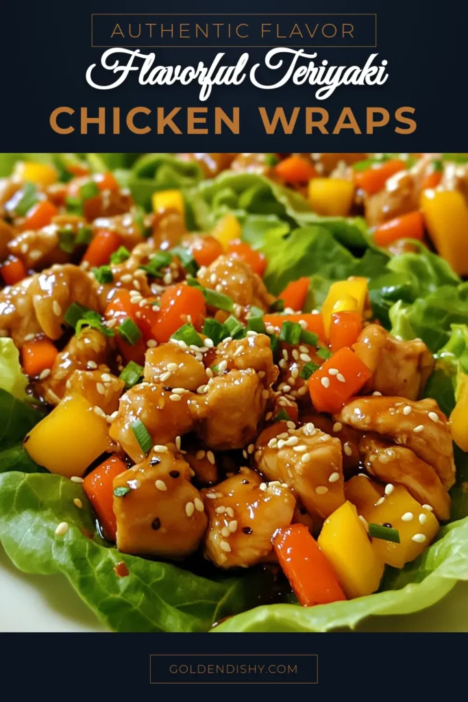 Discover an easy and delicious healthy chicken wrap recipe with these teriyaki chicken lettuce wraps. Packed with flavor and low in carbs, these Asian-style chicken wraps are perfect for a quick meal. Enjoy vibrant bell peppers and carrots wrapped in crisp lettuce for a nutritious bite. Try this easy lettuce wraps recipe today and bring a taste of the Orient to your table! Save this for later! #TeriyakiChicken #HealthyWraps #LowCarbRecipes #LettuceWraps