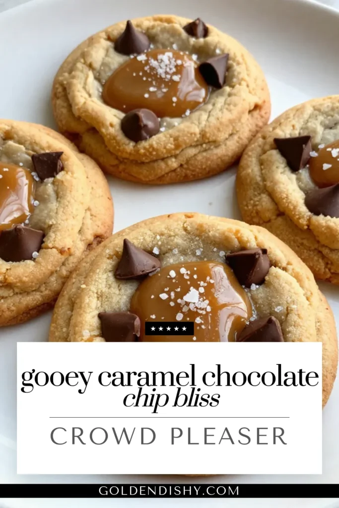 Indulge in these irresistible caramel chocolate chip cookies, the ultimate easy cookie recipe for any dessert lover. This decadent dessert features soft chewy cookies made from homemade cookie dough, loaded with rich chocolate and gooey caramel. Perfect for sharing or savored alone, they are sure to impress. Ready to bake? Click to discover this scrumptious recipe! #CaramelChocolateChipCookies #EasyCookieRecipe #DecadentDessert #HomemadeCookieDough