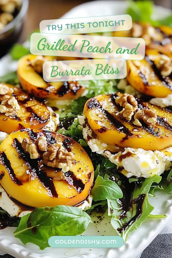 Looking for a refreshing summer dish? Try this grilled peach burrata salad! It's a delicious blend of juicy grilled peaches and creamy burrata cheese, making it an ideal choice for healthy peach salad lovers. Drizzle with balsamic glaze for an unforgettable flavor. Perfect for gatherings or meal prep! Don't miss out on this fantastic recipe—save it now! #GrilledPeachBurrataSalad #SummerSaladRecipes #HealthyPeachSalad #BurrataCheeseRecipes