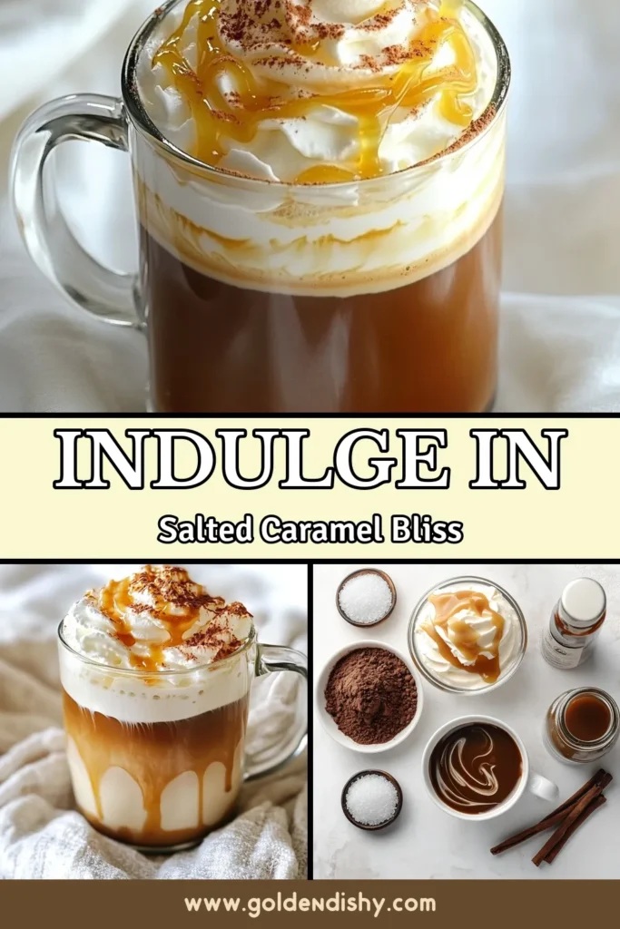 Indulge in a delightful Salted Caramel Mocha Latte made right at home! This easy coffee dessert combines freshly brewed coffee, velvety milk, and rich cocoa for an indulgent latte drink that will amaze your taste buds. Top it with whipped cream and a drizzle of salted caramel for the perfect sweet treat. Discover this homemade coffee recipe and enjoy a café experience without leaving your kitchen! Save this recipe for your next coffee craving! #SaltedCaramelMochaLatte #HomemadeCoffeeRecipes #IndulgentLatteDrinks #EasyCoffeeDessert